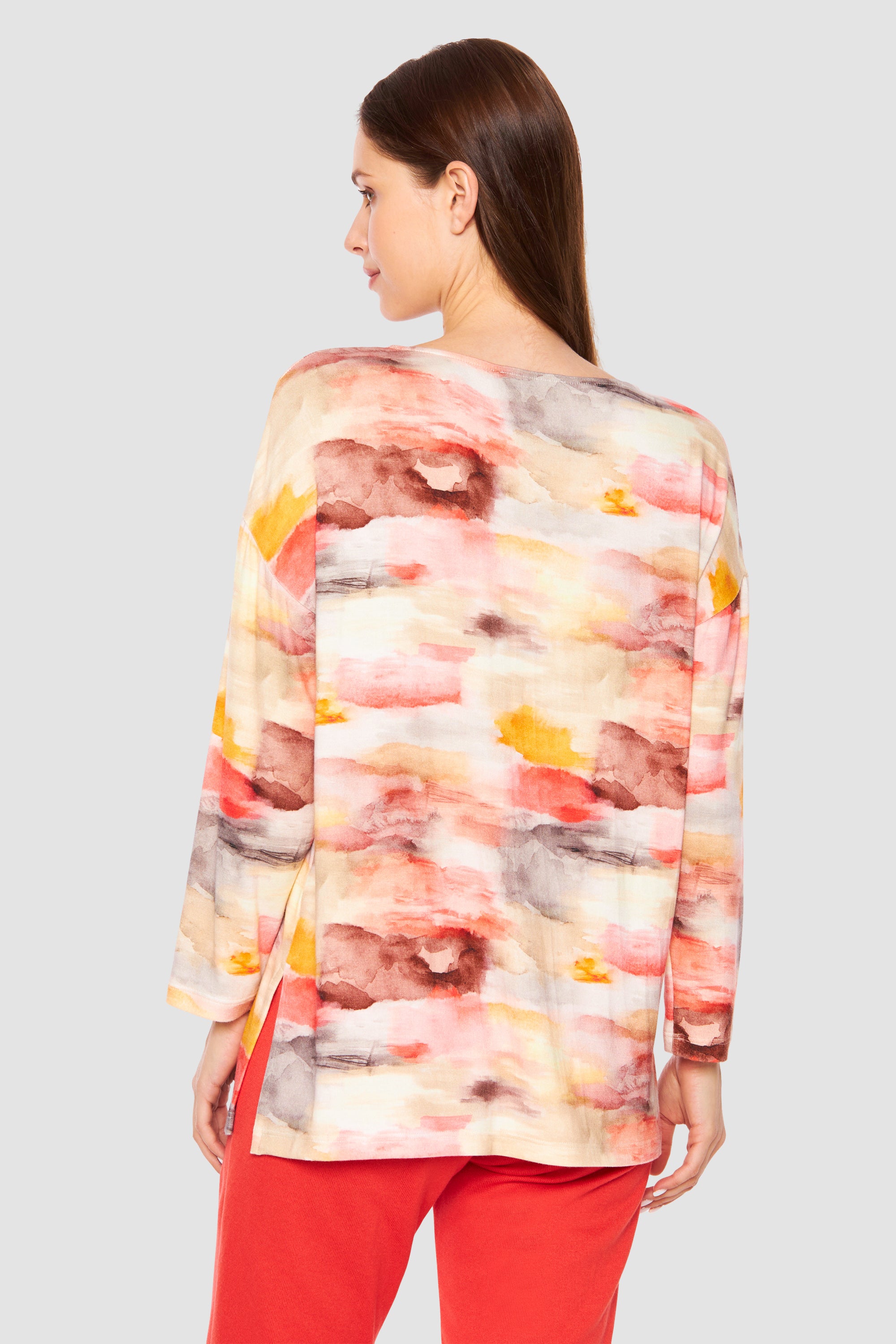 Feraud Shirt, 1/1 Sleeve, Round Neck Knit Print (3231322) Sunrise-Multicolor