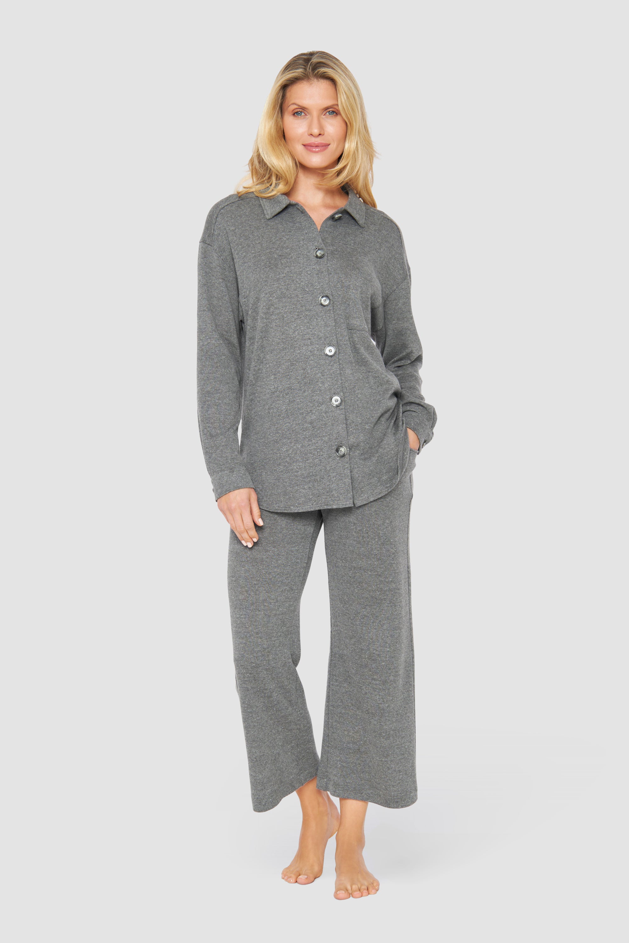 Feraud Pants, 7/8, Pockets Knit Uni (3231328) Heather Dark Grey