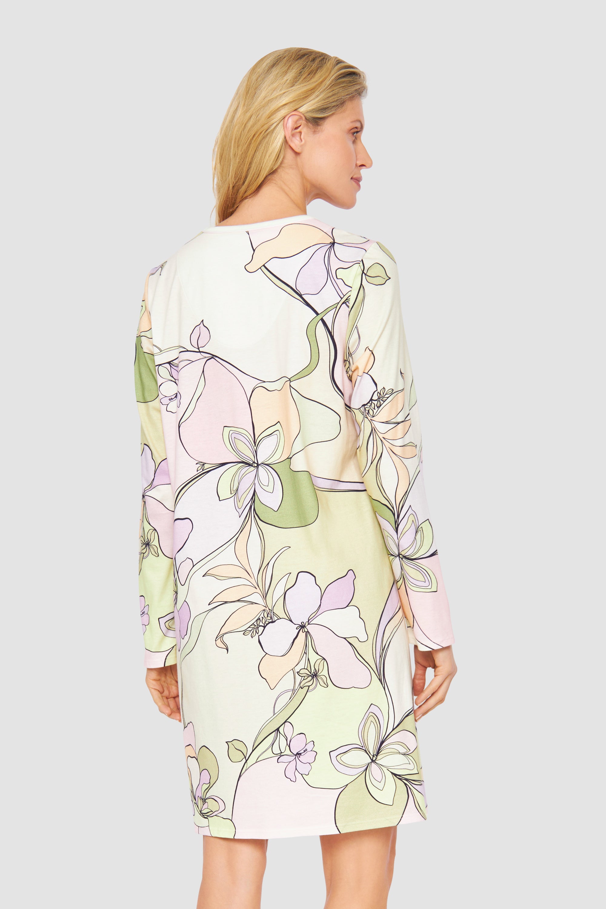 Feraud Night Dress, 1/1 Sleeve, V-Neck Modern Flower (3231357) Multicolor Flowers
