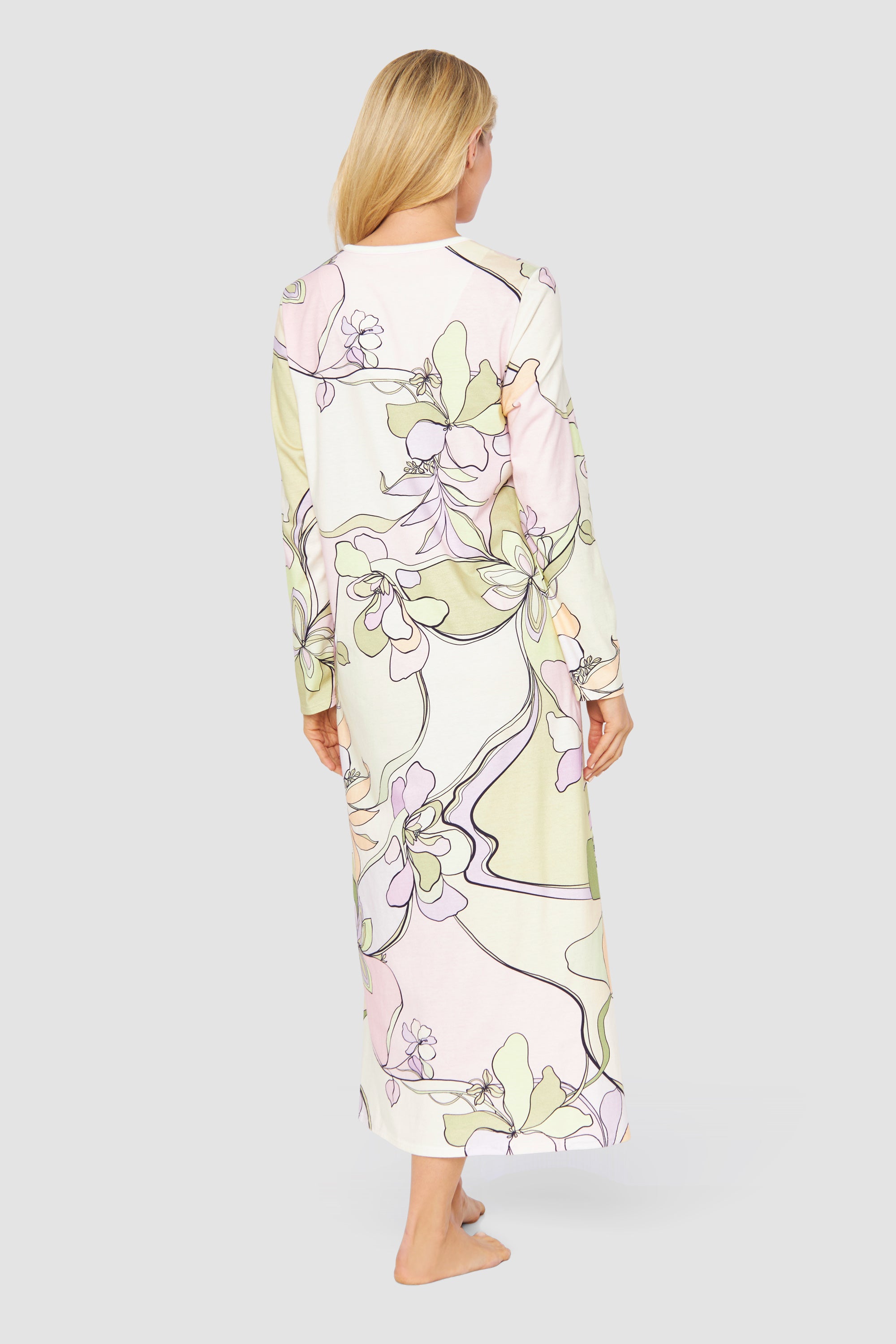 Feraud Night Dress, 1/1 Sleeve, V-Neck Modern Flower (3231358) Multicolor Flowers