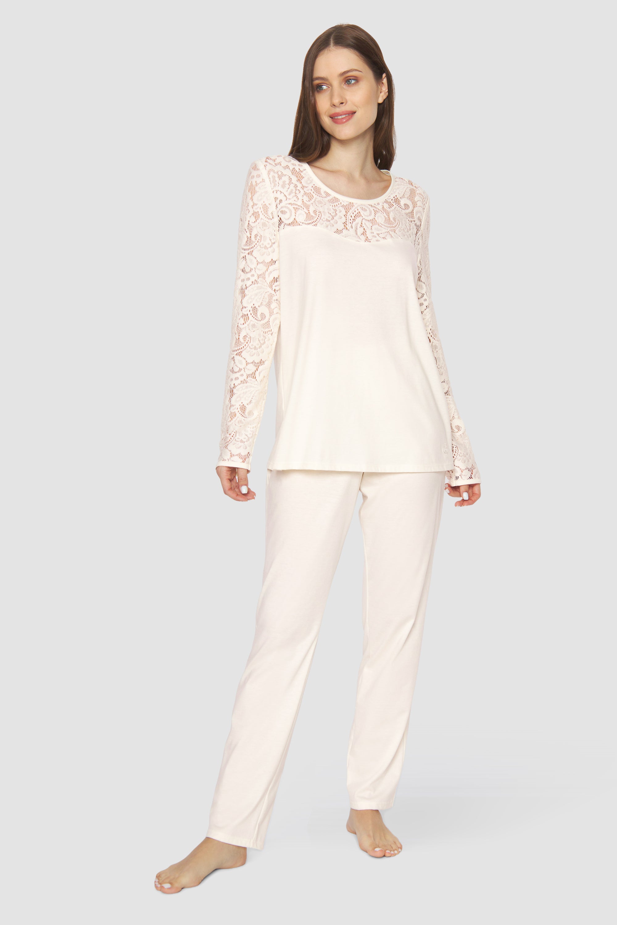 Feraud Pajama, 1/1 Sleeve, Pants 1/1, Round Neck Ro (3231362) Soft Touch