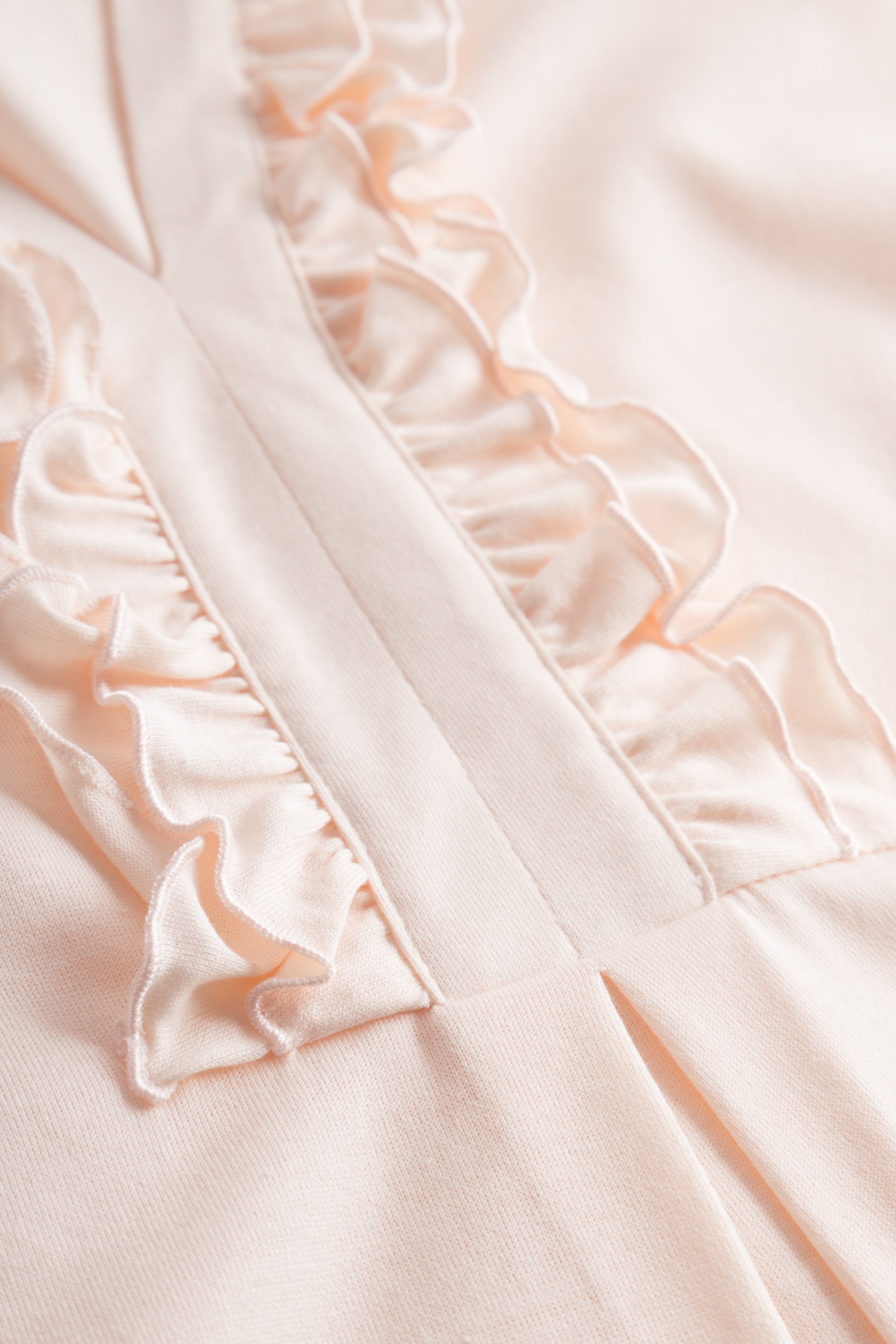 Feraud Night Dress, 1/1 Sleeve, Round Neck Volant (3231367) Peach