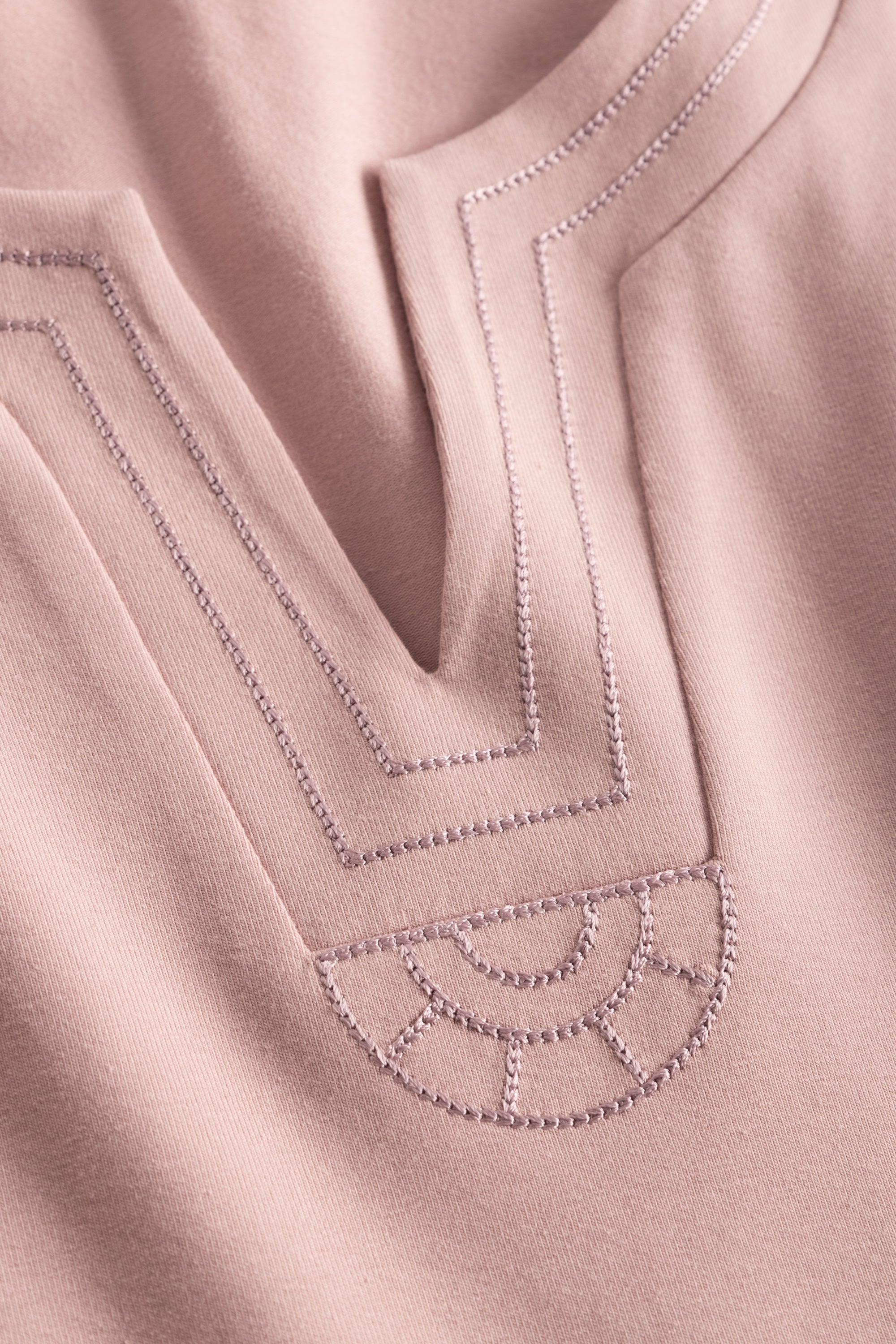 Feraud Night Dress, 1/1 Sleeve, Round Neck, Pockets Half (3231378) Dusty Rose