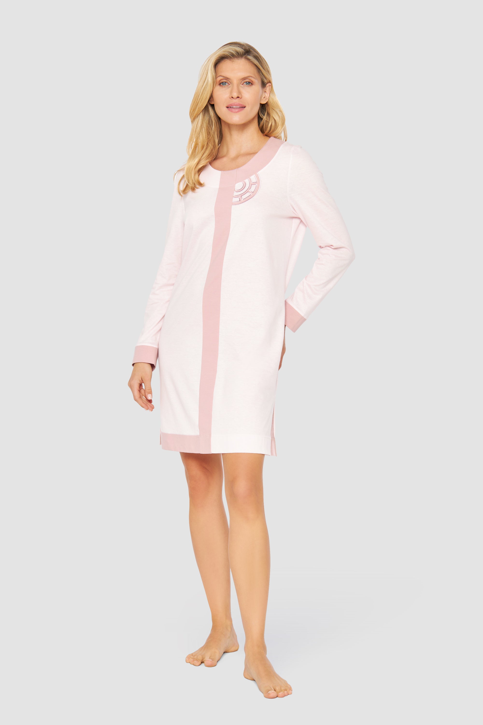 Feraud Night Dress, 1/1 Sleeve, Round Neck Colourblockin (3231380) Colourblocking