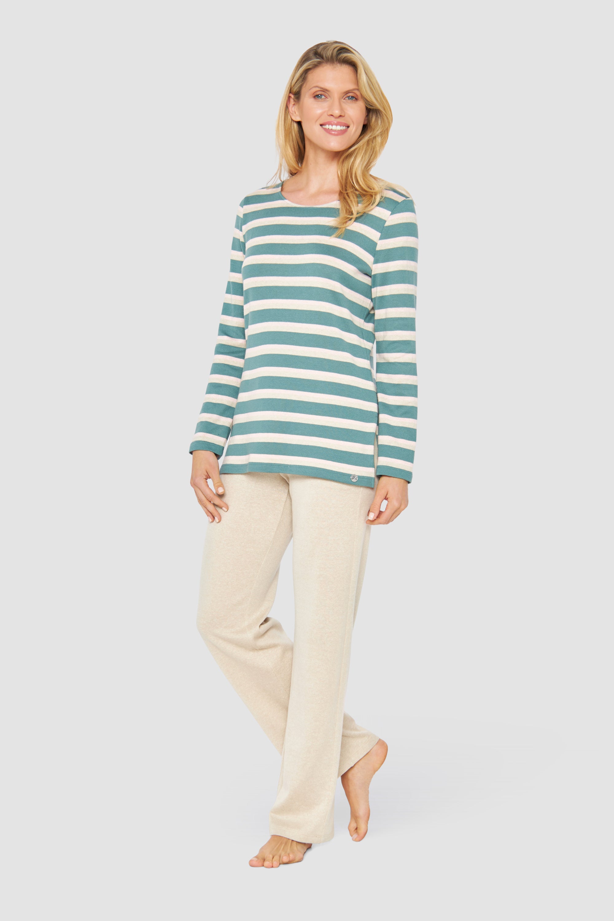 Feraud Shirt, 1/1 Sleeve, Round Neck Knit Ringl (3231387) Ringlet