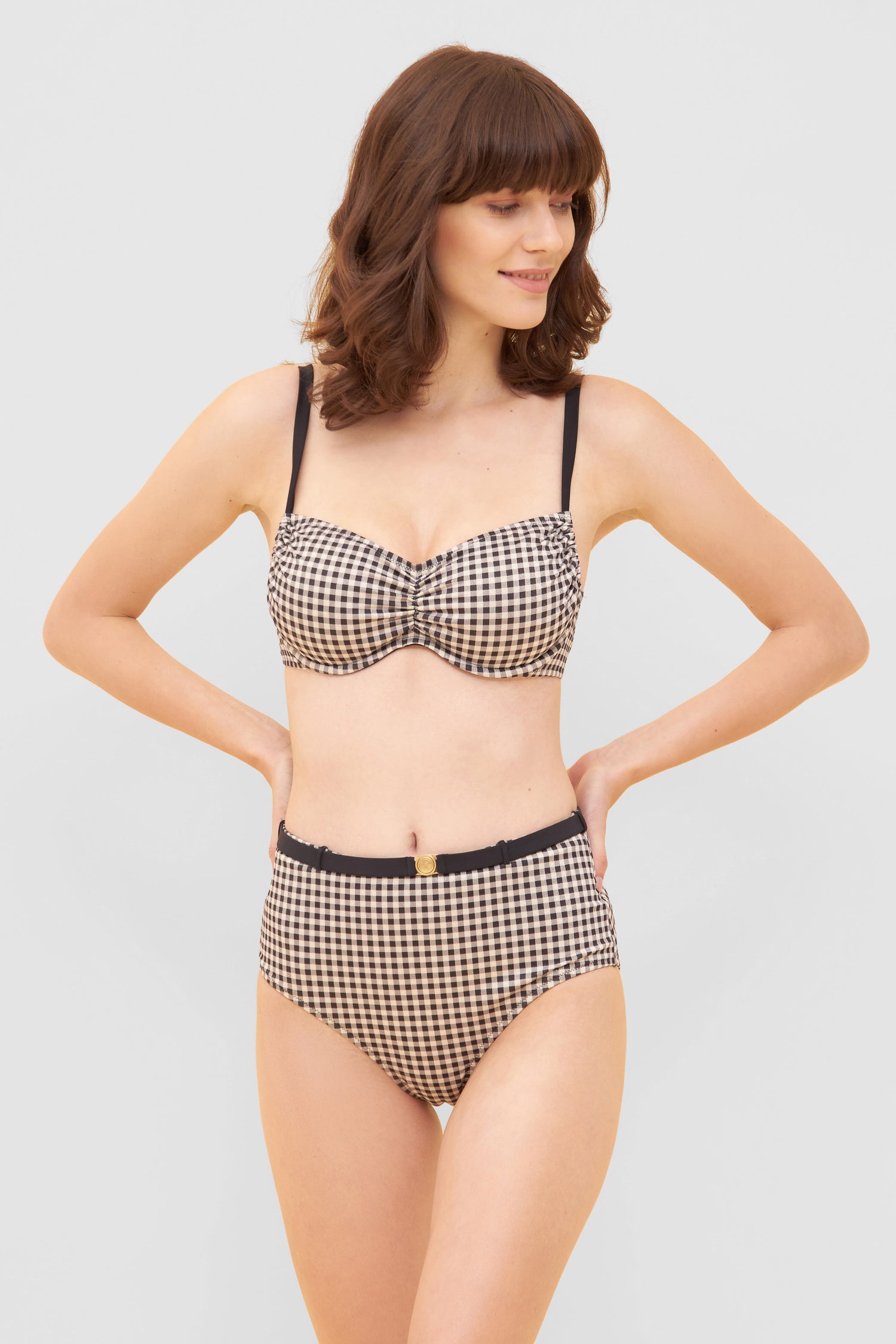Feraud Bikini, Wire, High Waist Slip Shiny Check (3235009) Minicheck