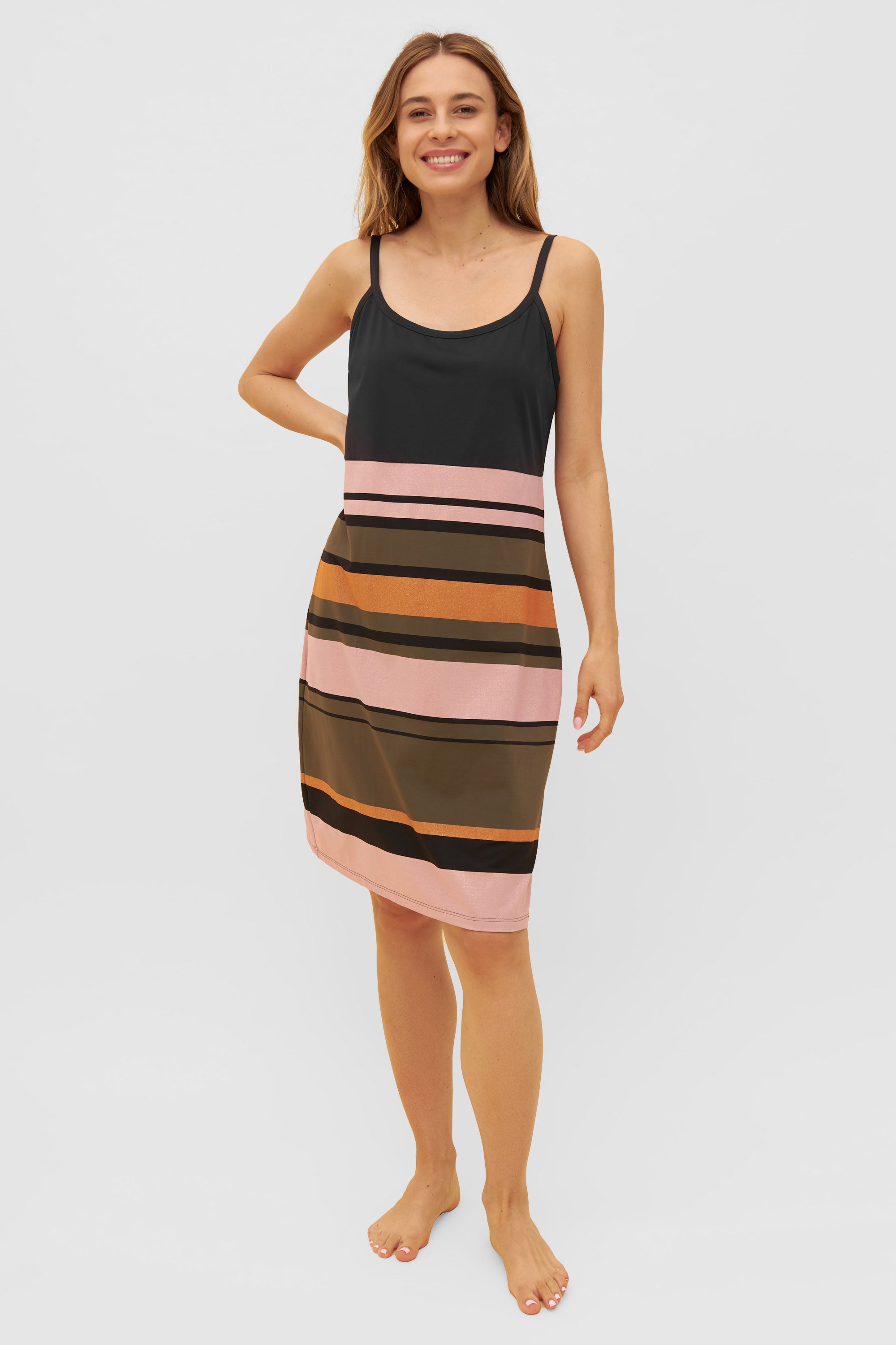 Feraud Beach Dress, Spaghetti Straps Block Ringlet (3235112) Ringlet Multicolor