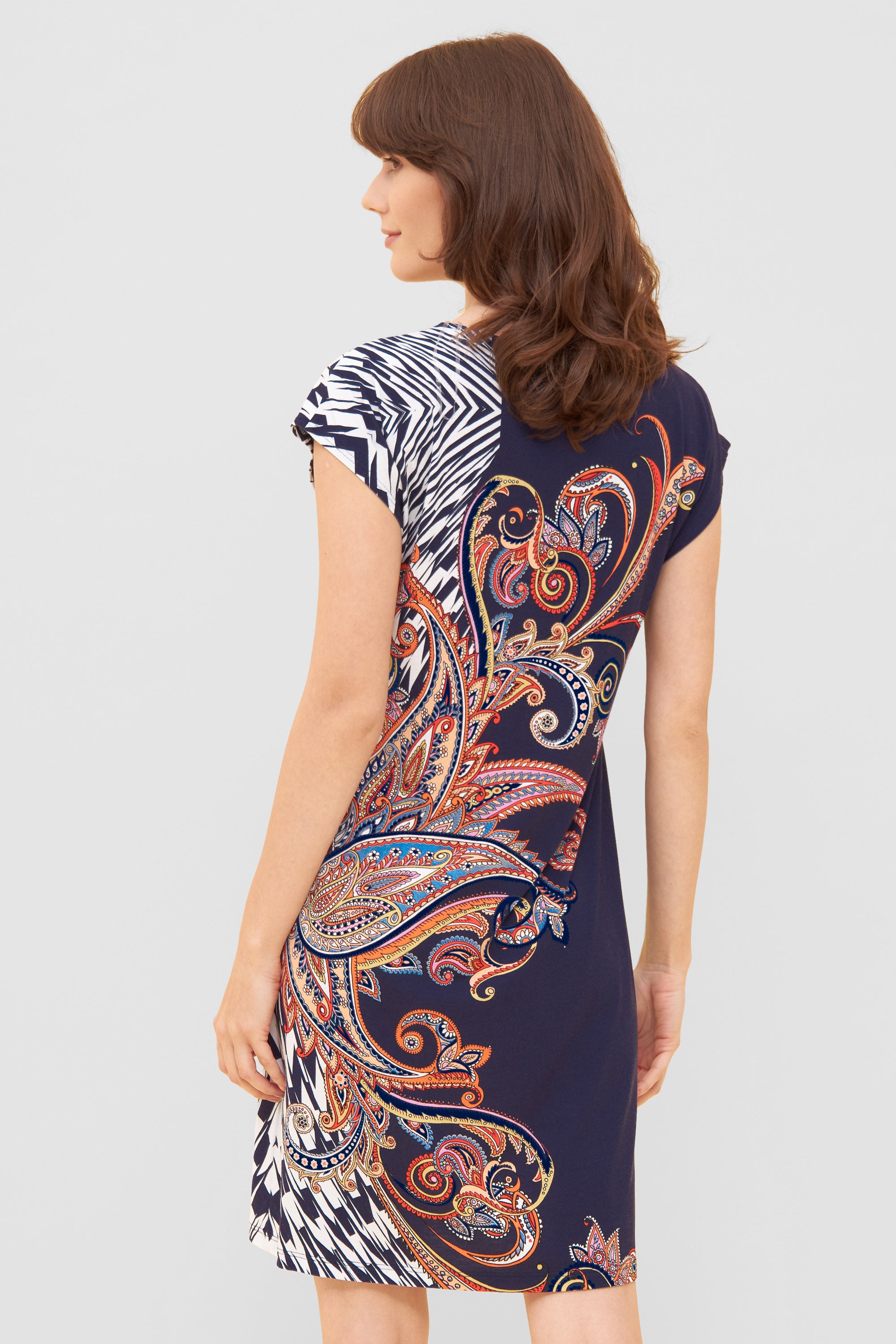 Feraud Beach Dress, Overcut, V-Neck Atlantis Paisley (3235120) Big Paisley