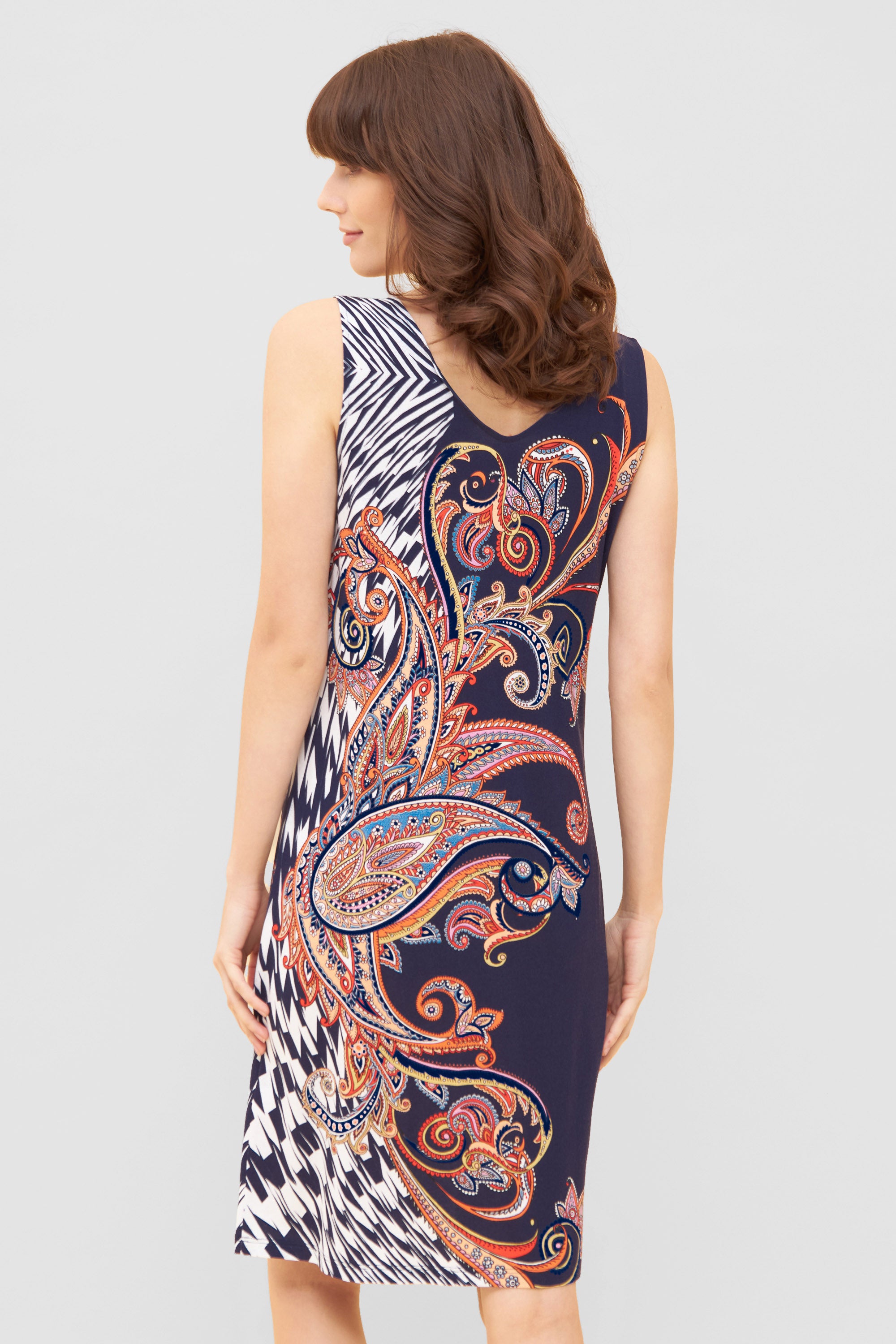 Feraud Beach Dress, Sleeveless, V-Neck Atlantis Paisley (3235121) Big Paisley