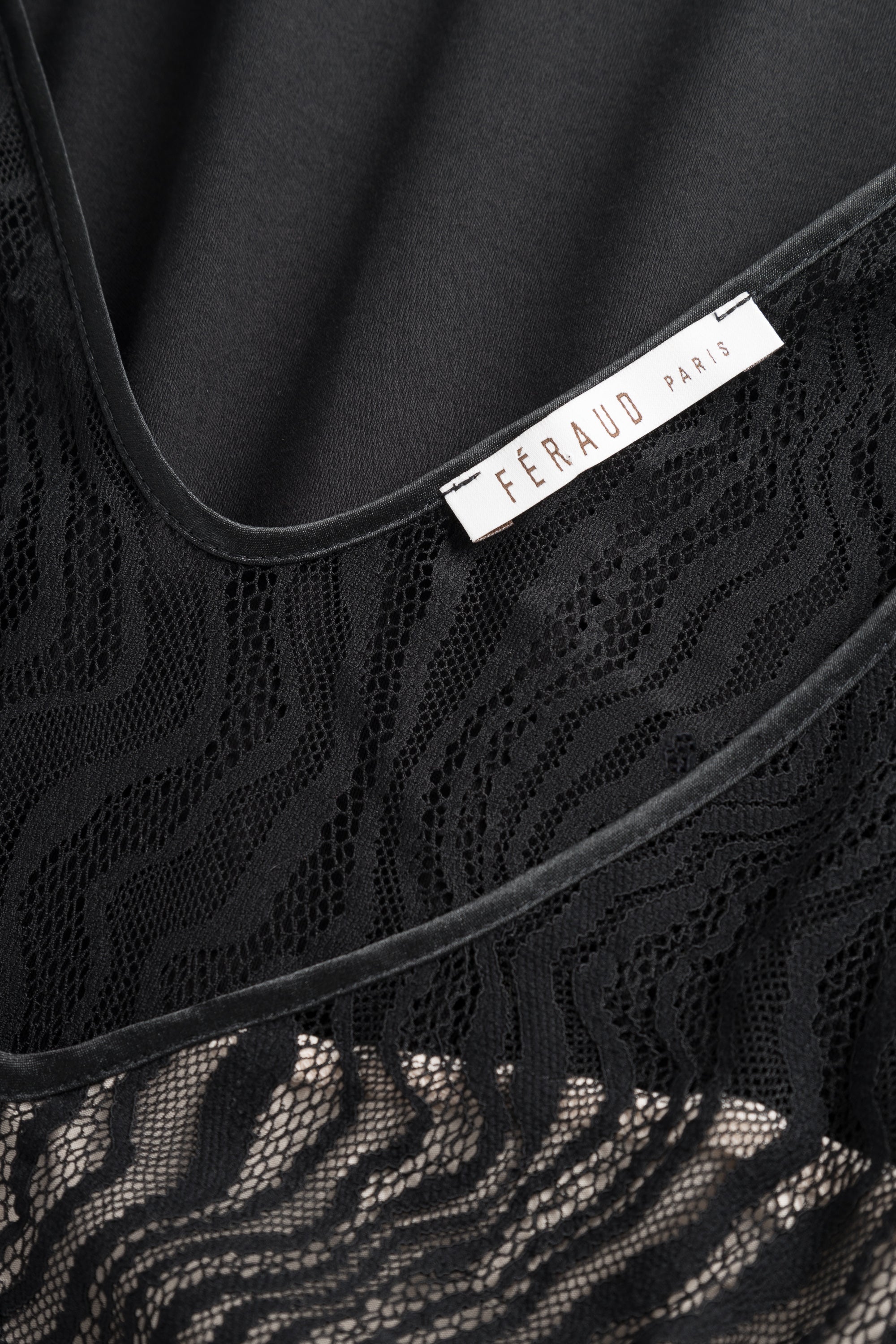 Feraud Night Dress, Sleeveless, V-Neck Animal Lace (3241004) Black