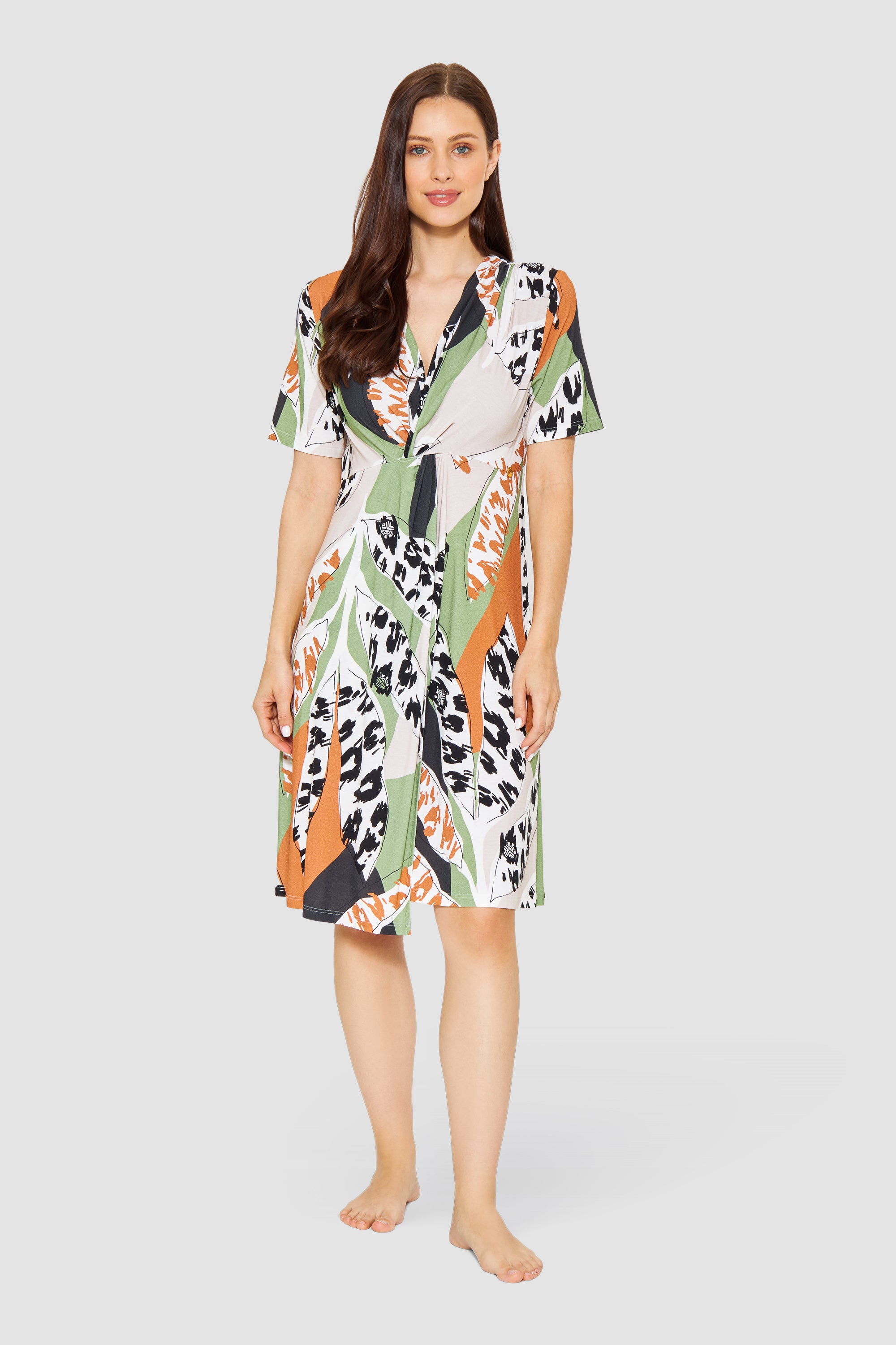 Feraud Beach Dress, 1/2 Sleeve, V-Neck Voyage (3245007) Leo Couture