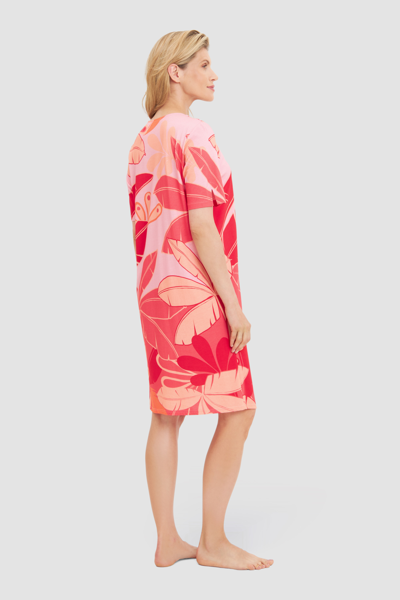Féraud Nightgown back view in Placed Print