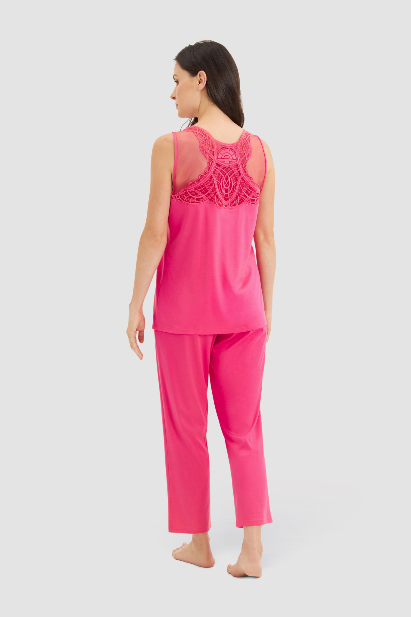 Féraud Pyjamas back view in Raspberry