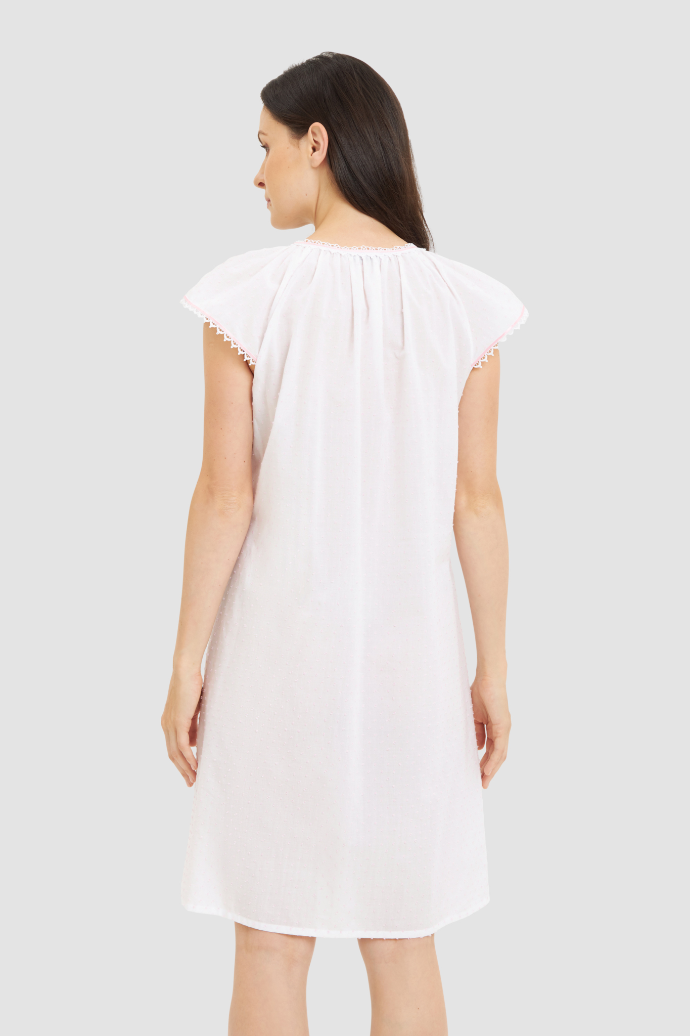 Féraud Nightgown back view in Mini Dots