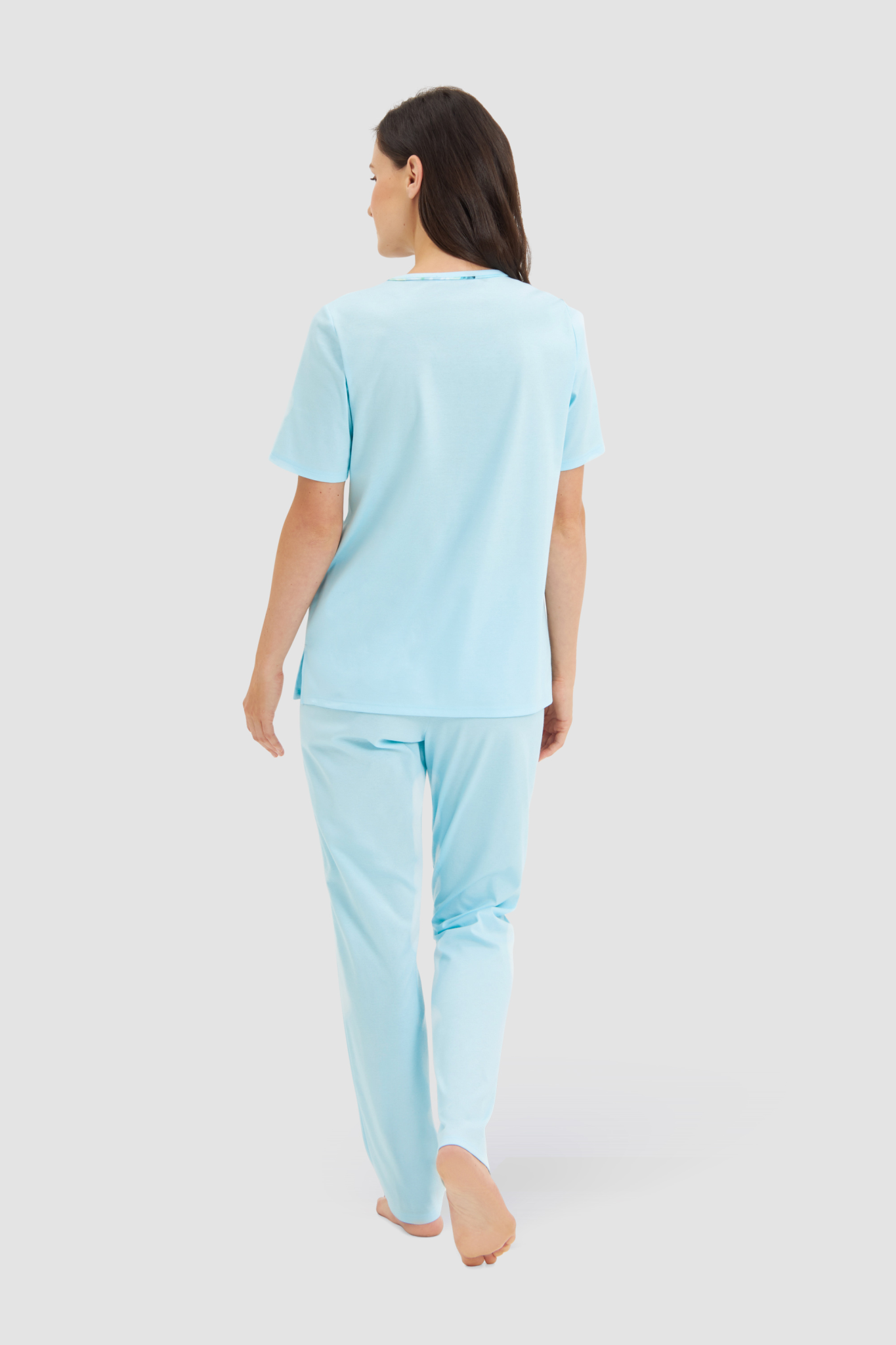 Féraud Pyjamas back view in Turquoise