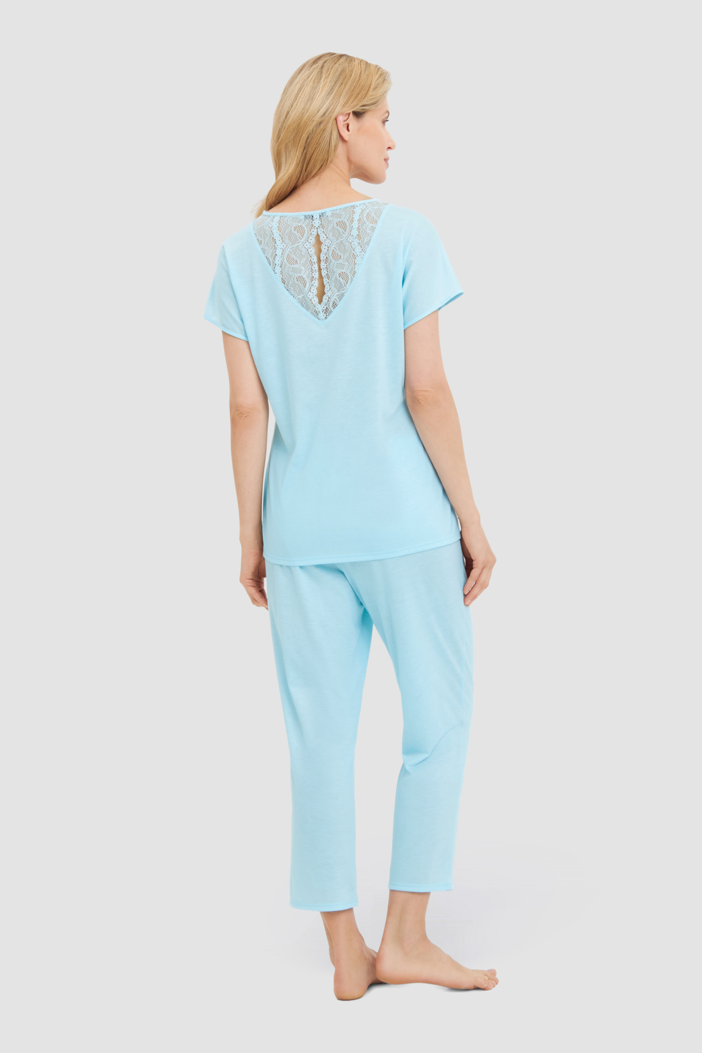 Féraud Pyjamas back view in Turquoise