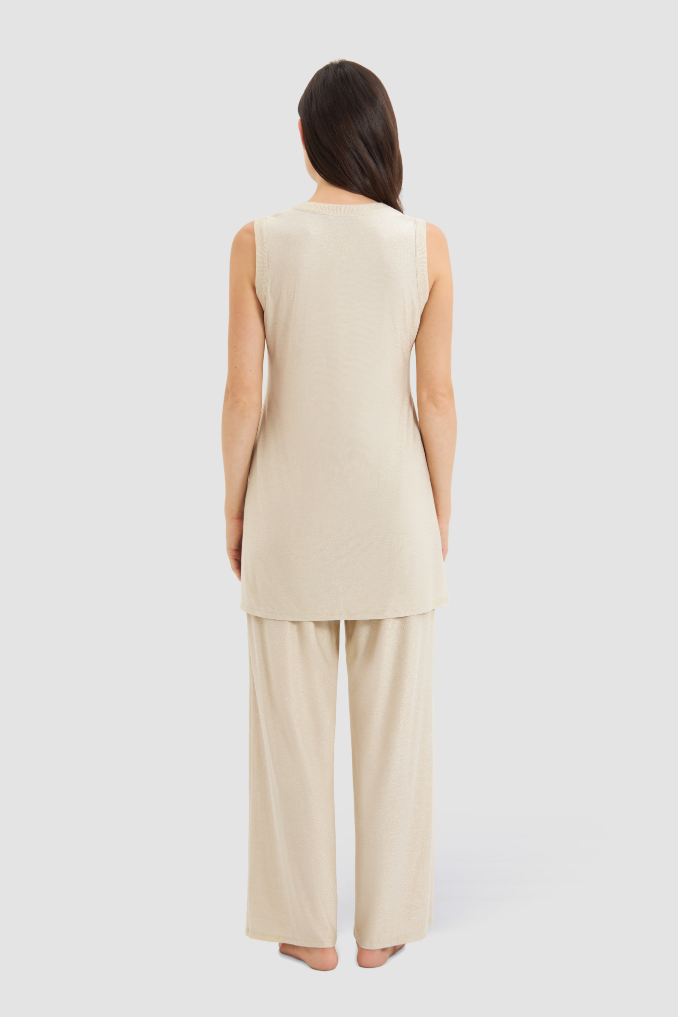 Féraud Pyjamas back view in Shine Gold