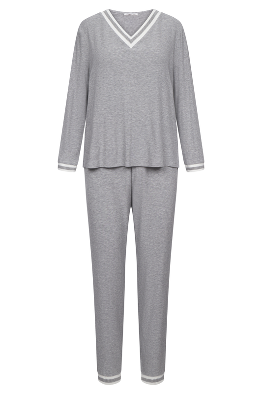Féraud Pyjamas front view in Heather Grey