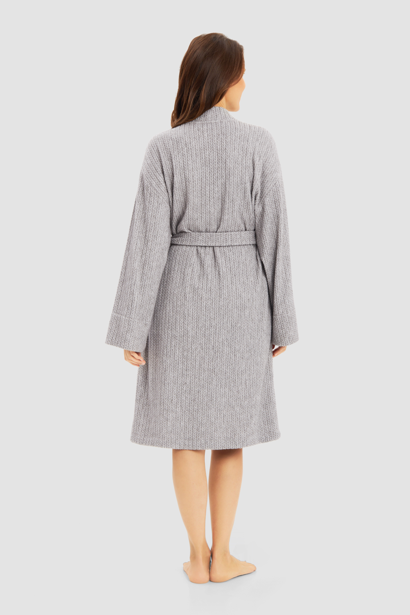 Féraud Robe back view in Heather Grey
