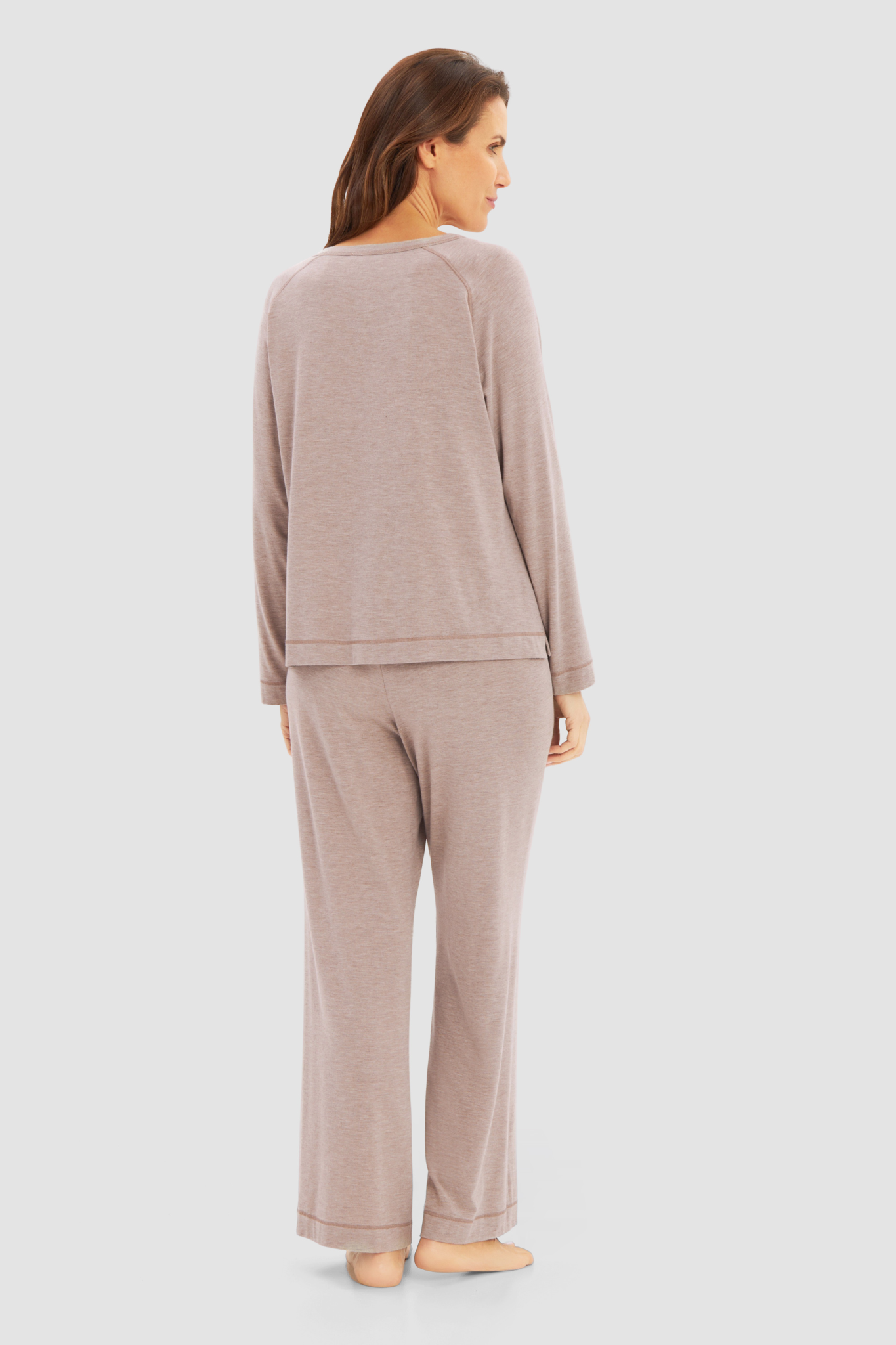 Féraud Pyjamas back view in Heather Sand