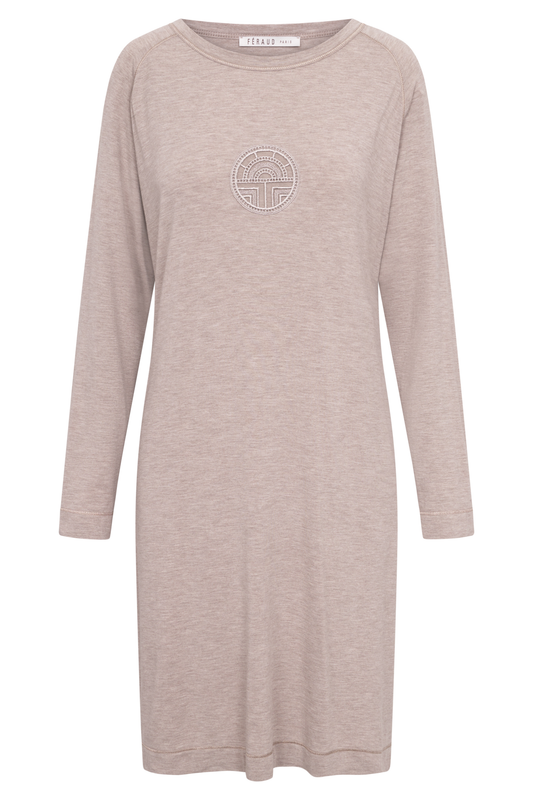Féraud Nightgown front view in Heather Sand