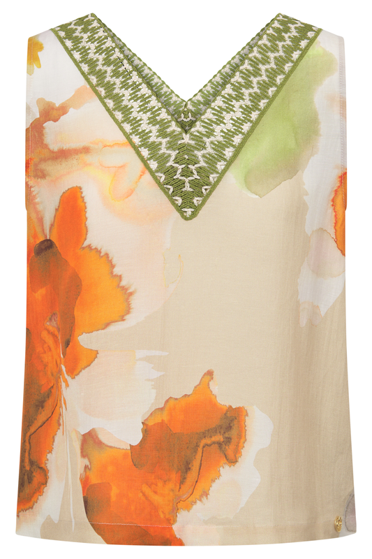 Féraud Lounge Top front view in Multicolor Flowers