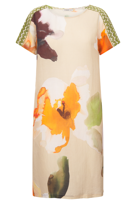 Féraud Beach Dress front view in Multicolor Flowers