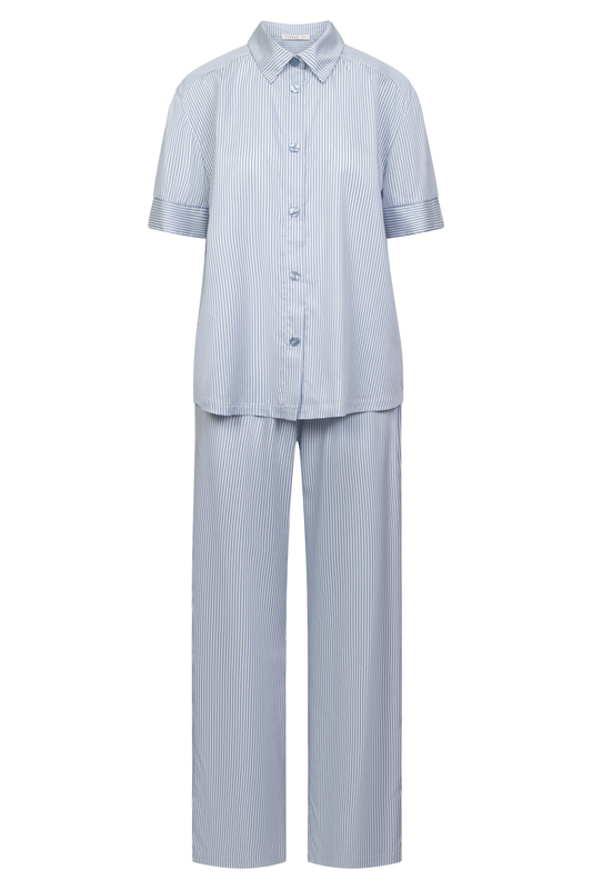 Féraud Pyjamas front view in Stripe Blue