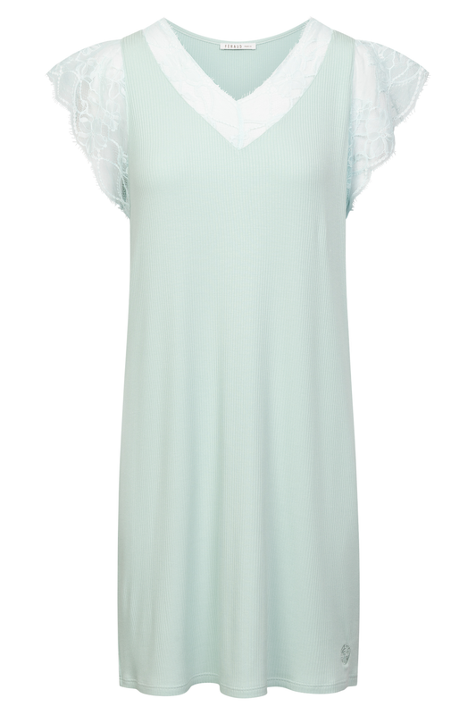 Féraud Nightgown front view in Light Jade