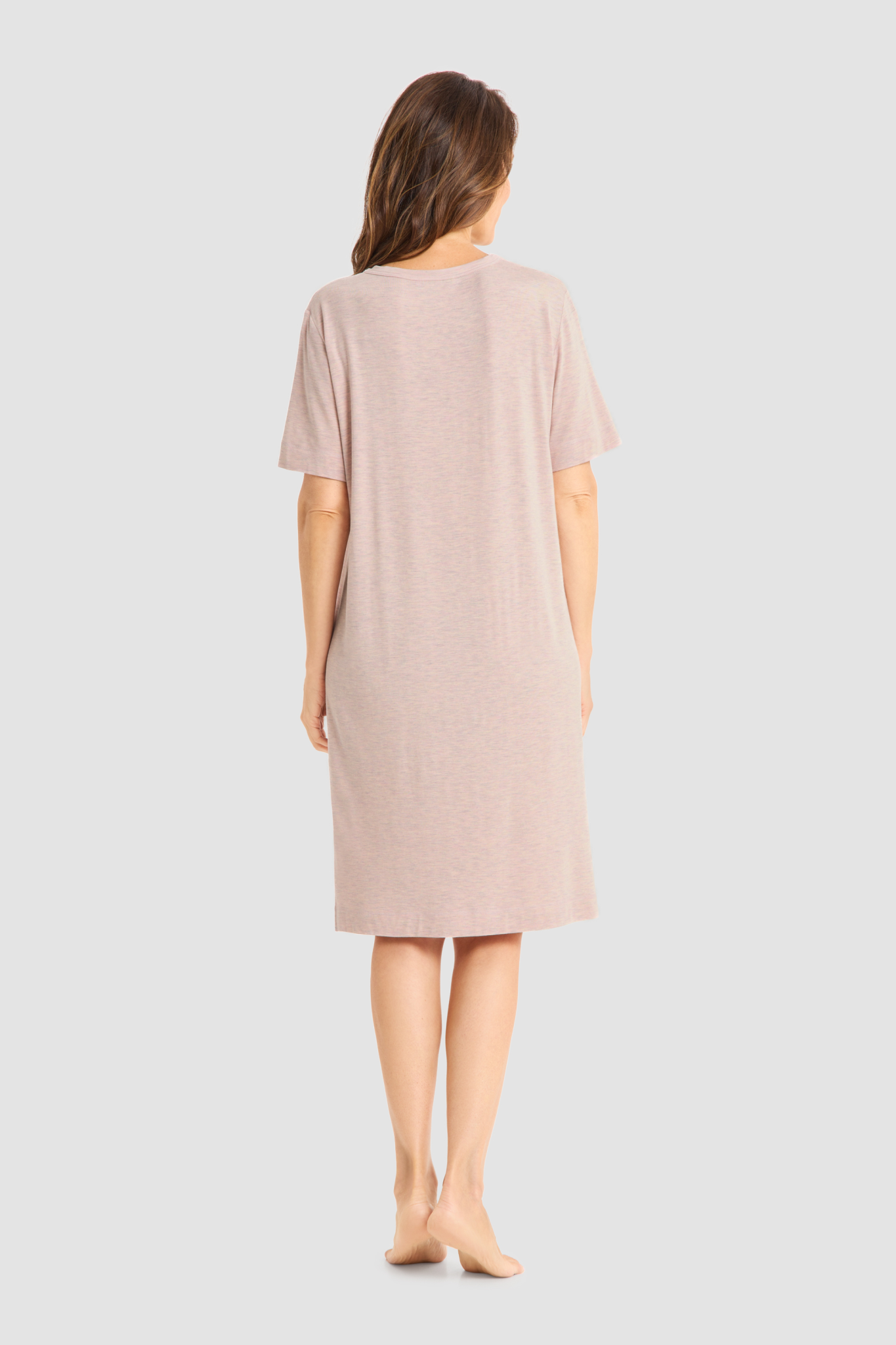 Féraud Nightgown back view in Heather Rose