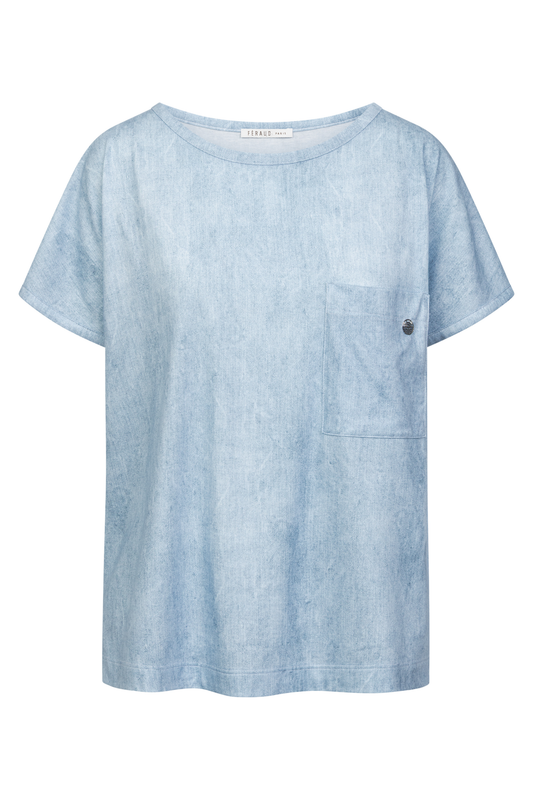 Féraud Lounge Top front view in Denim