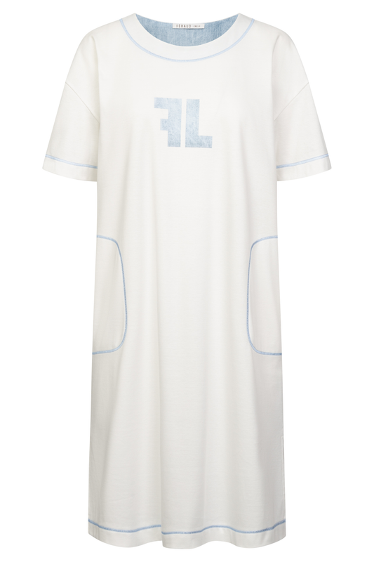 Féraud Nightgown front view in Logoprint Blue