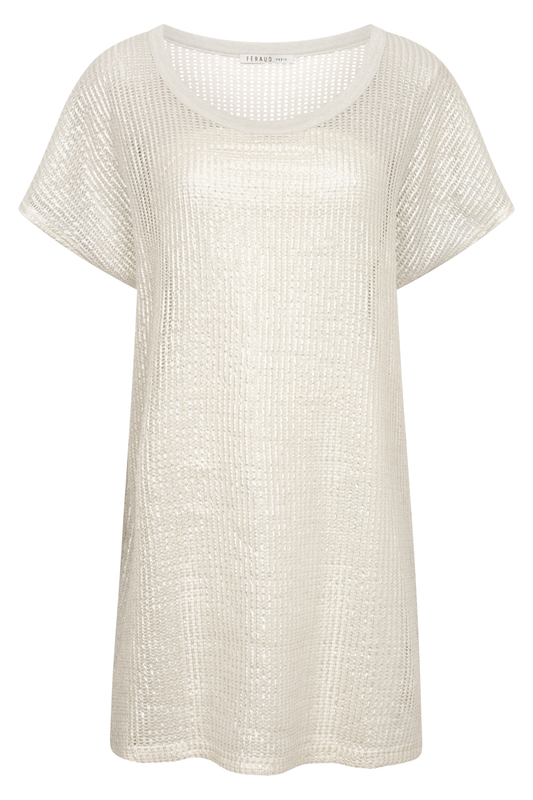 Féraud Beach Dress front view in Silver