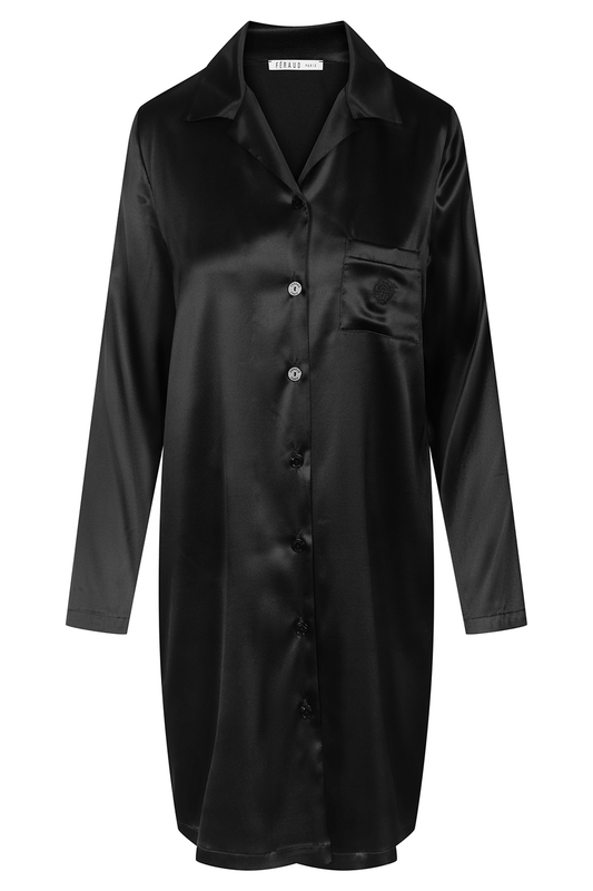 Féraud Nightgown front view in Black