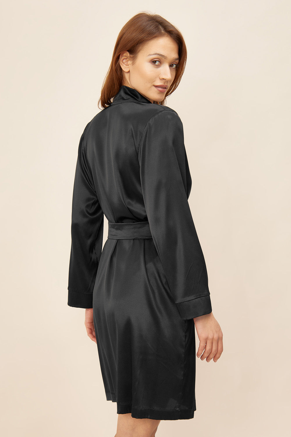 Feraud Robe Gots, 1/1 Sleeve, Wrap-Around Silk (3881093) Black