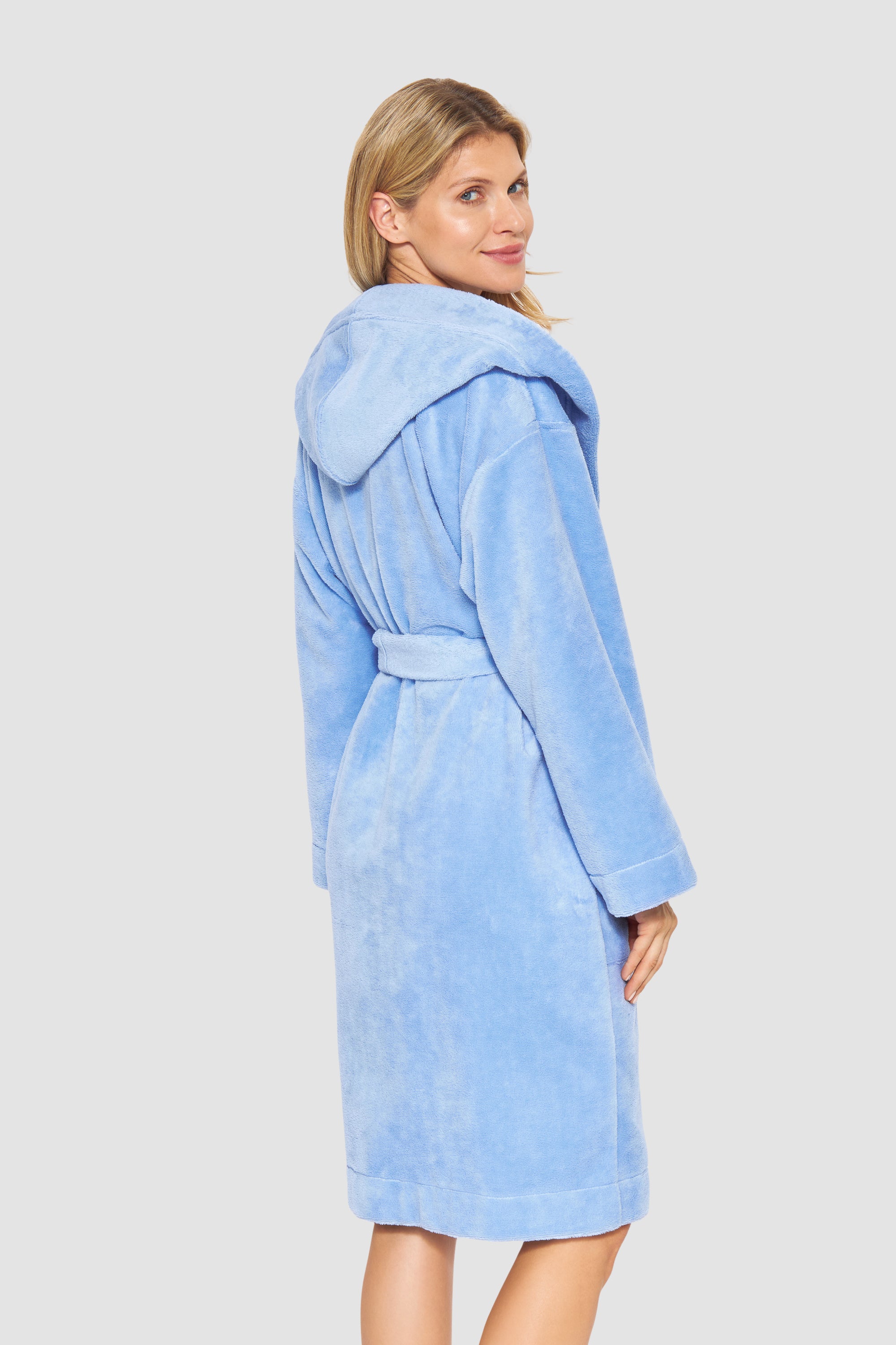 Feraud Robe, 1/1 Sleeve, Wrap-Around, Hooded, P (3881737) Smokey Blue