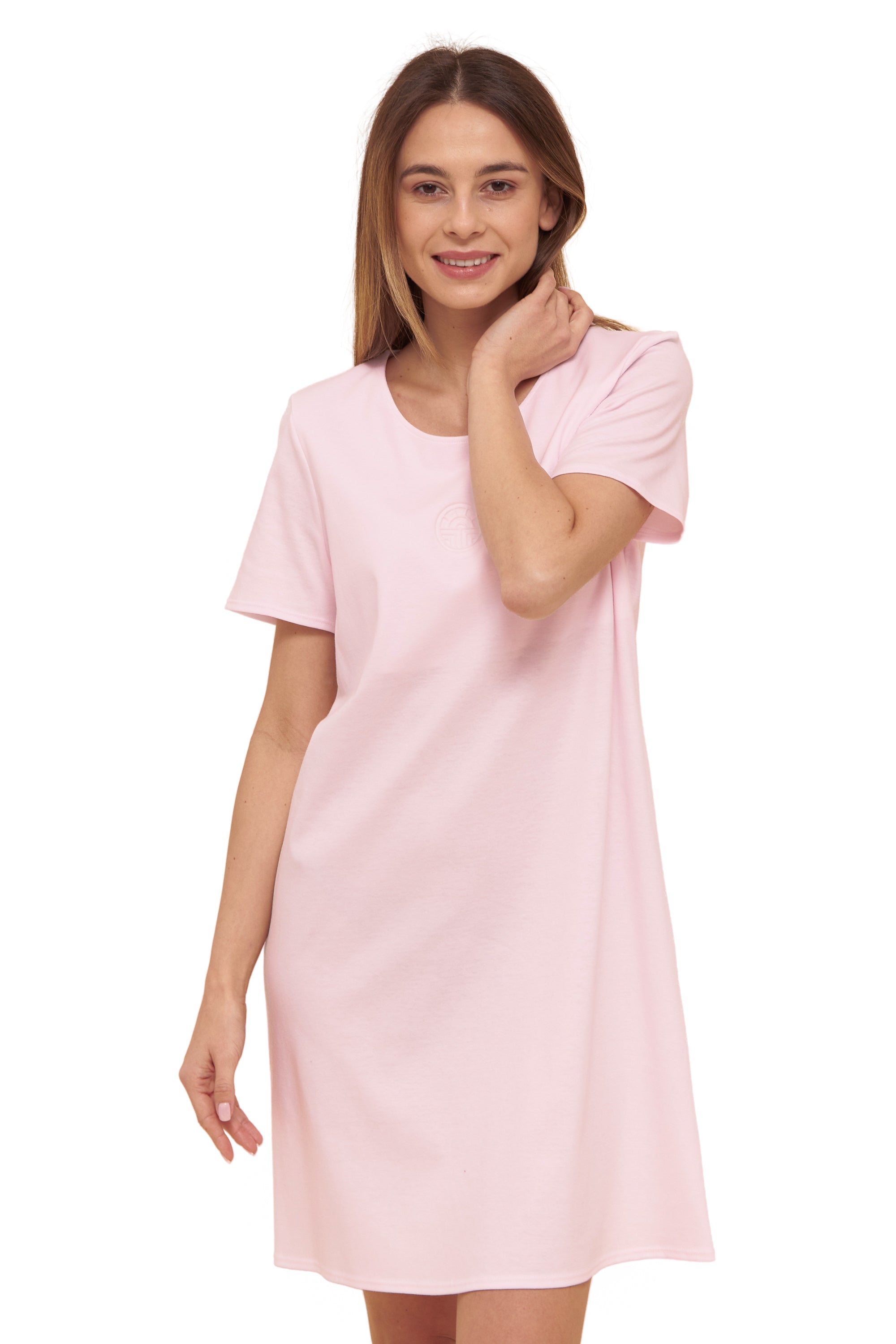Feraud Night Dress, 1/2 Sleeve, Round Neck, Interlock (3883006) Rose