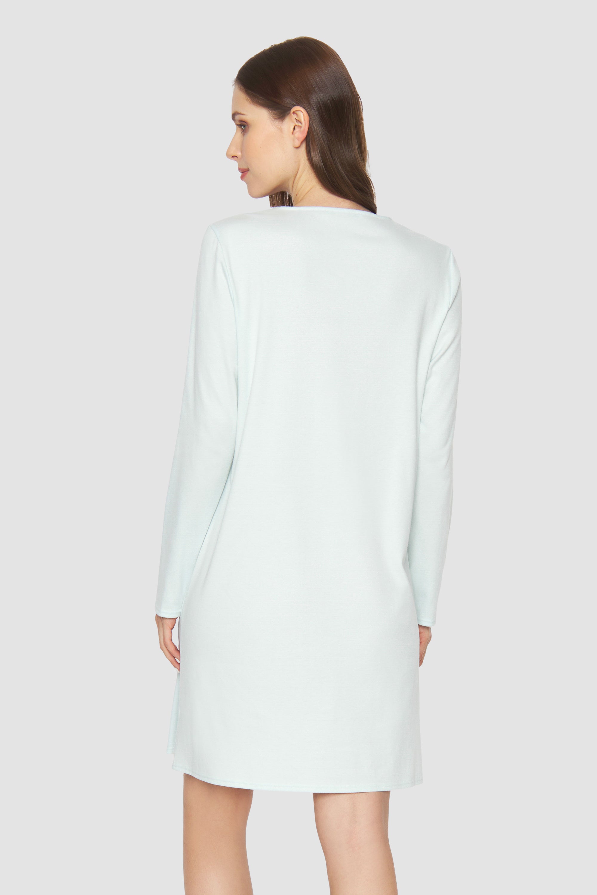 Feraud Night Dress, 1/1 Sleeve, Round Neck Interlock (3883011) Light Jade
