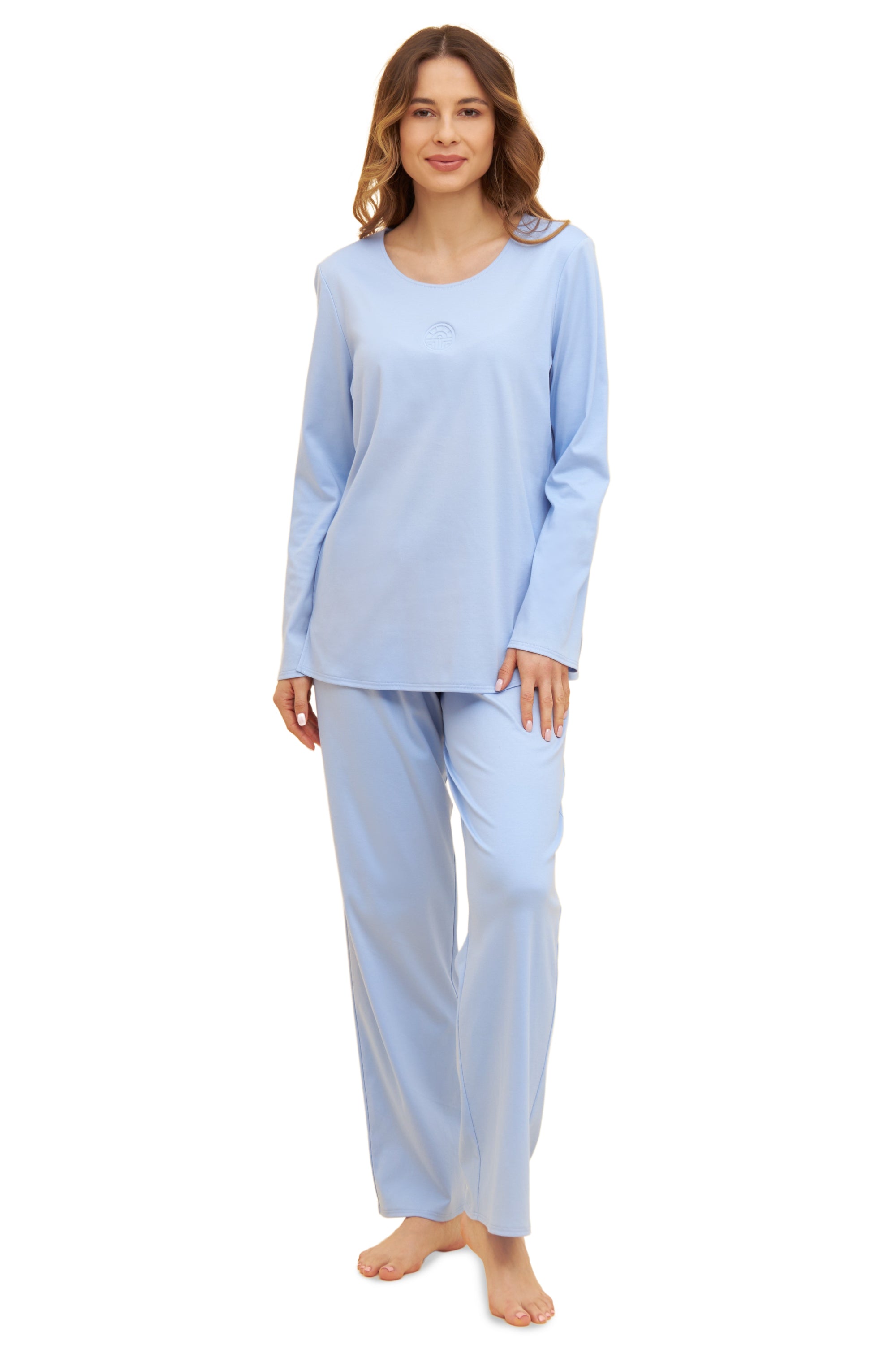 Feraud Pajama, 1/1 Sleeve, Pants 1/1, Round Neck In (3883013) Smokey Blue