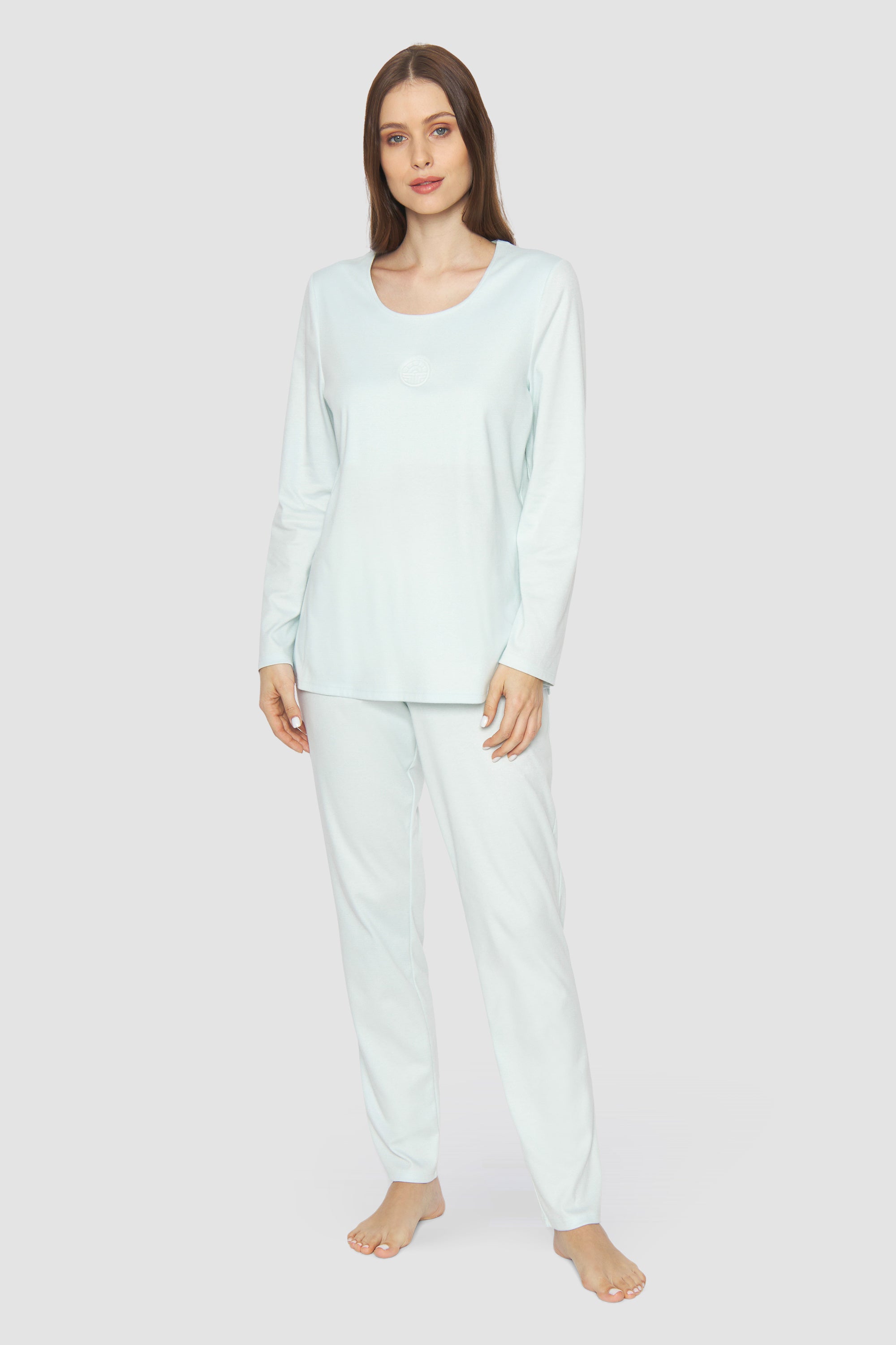 Feraud Pajama, 1/1 Sleeve, Pants 1/1, Round Neck In (3883013) Light Jade