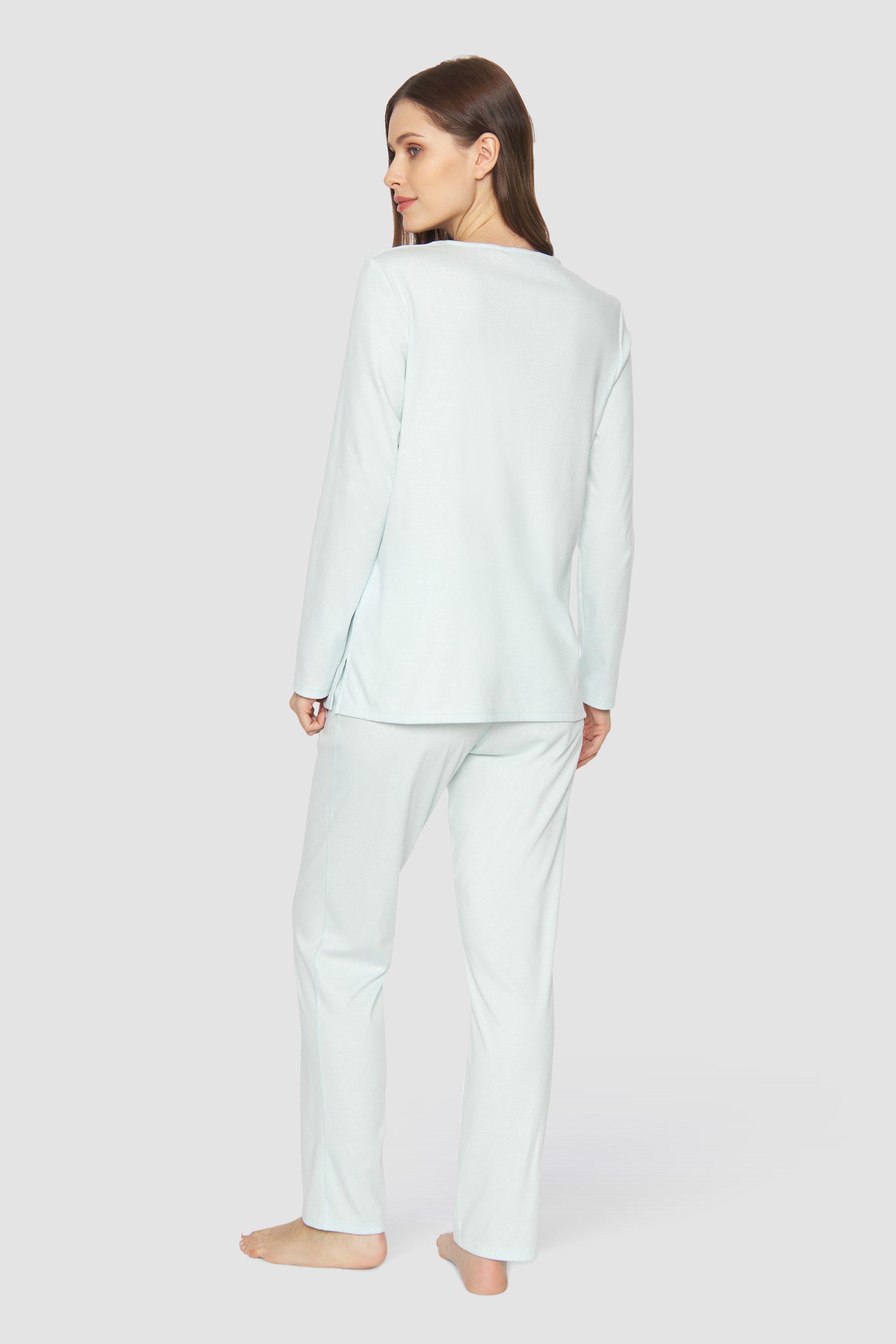 Feraud Pajama, 1/1 Sleeve, Pants 1/1, Round Neck In (3883013) Light Jade