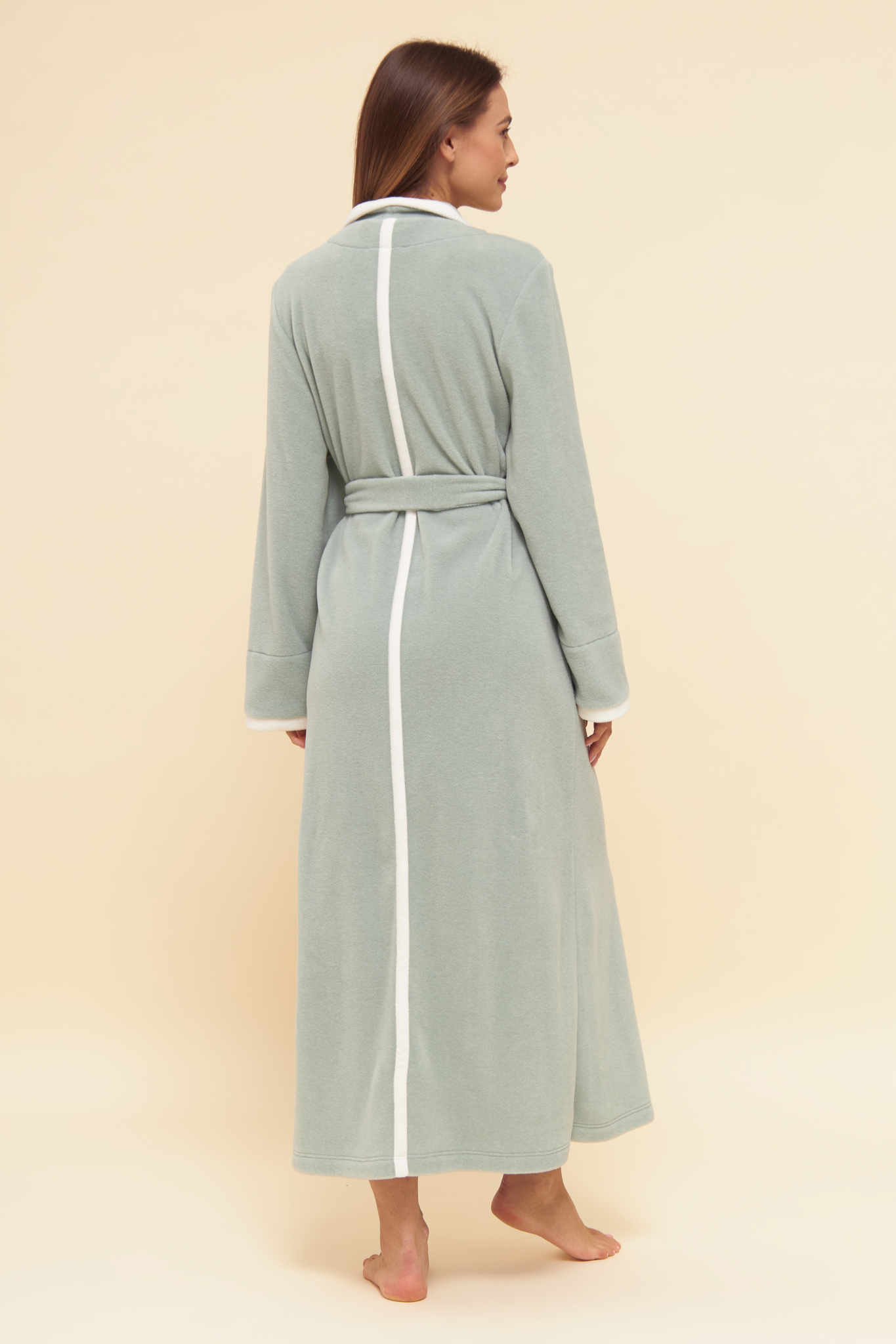 Féraud Robe back view in Milky Green