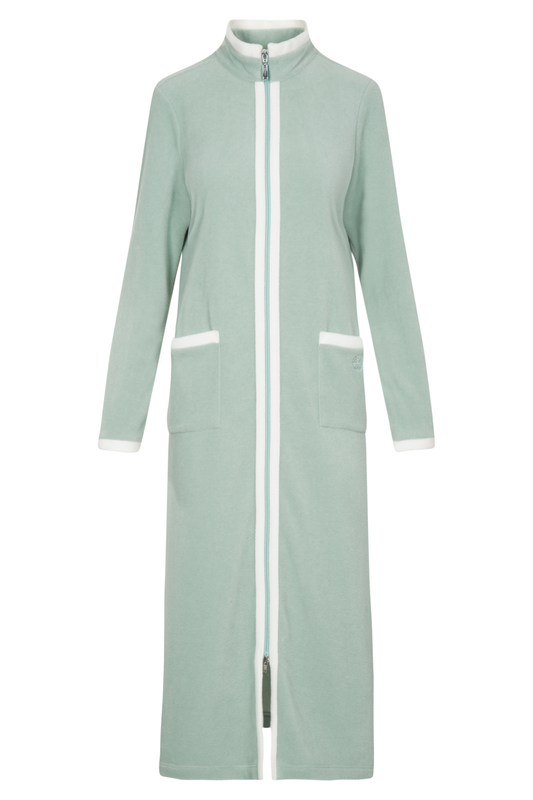 Féraud Robe front view in Milky Green