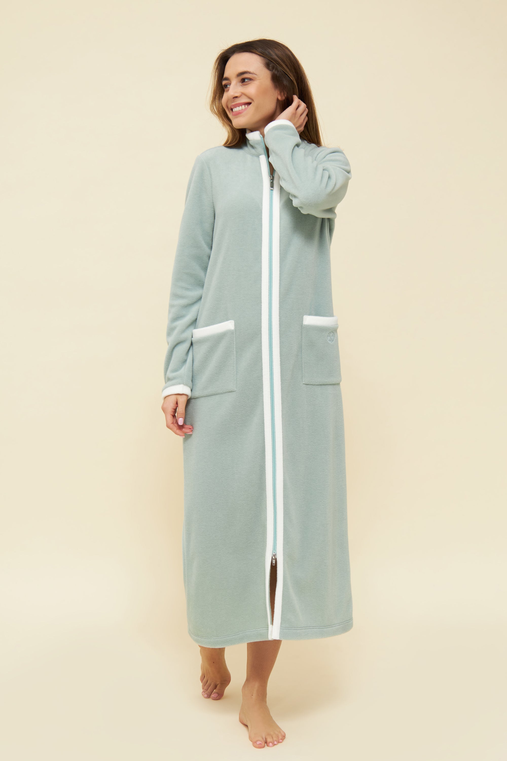 Feraud Robe, 1/1 Sleeve, Zipper Fleece, Nos (3883170) Milky Green