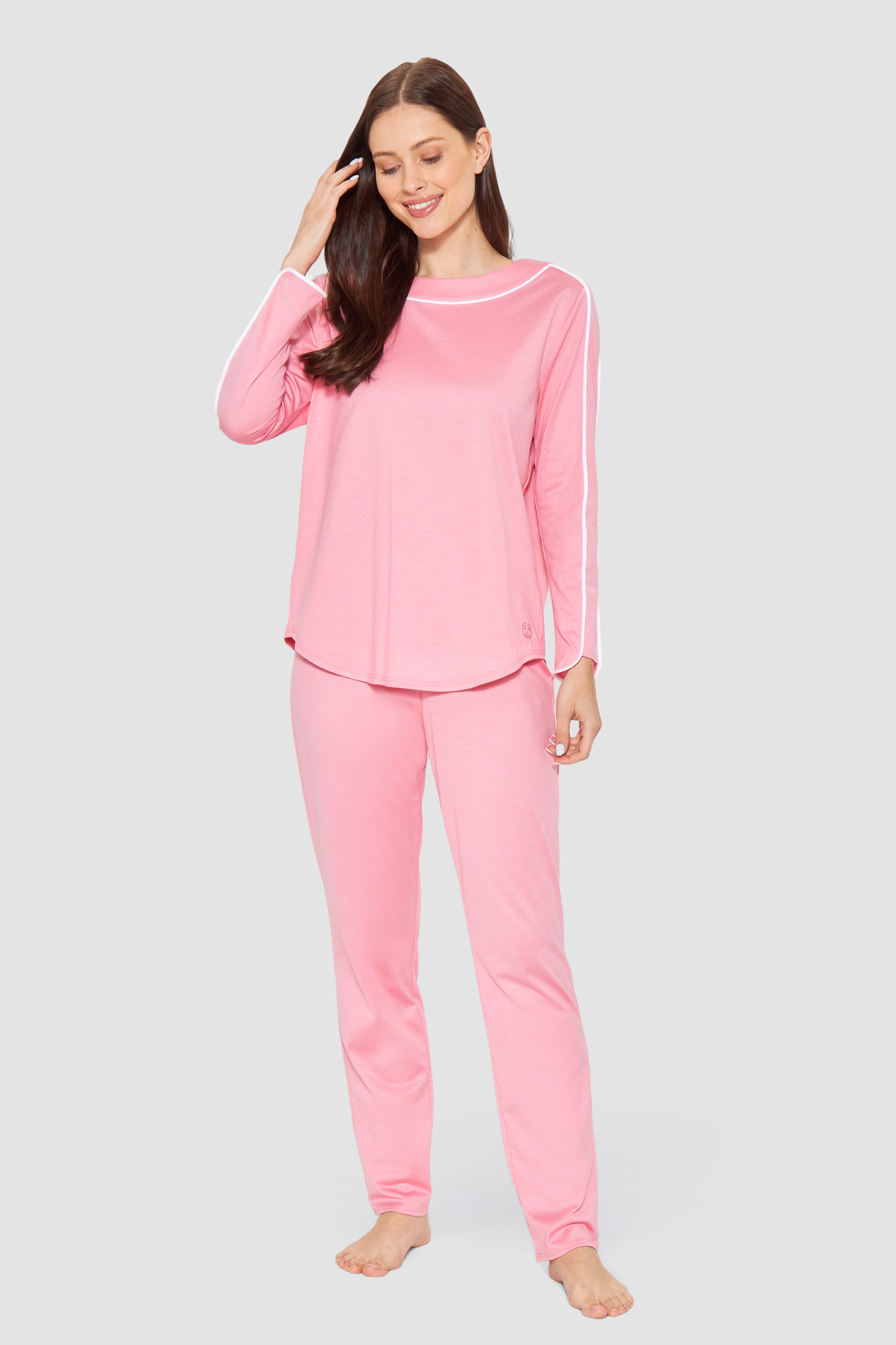 Feraud Pajama, 1/1 Sleeve, Pants 1/1, Round Neck Pu (3883179) Soft Pink