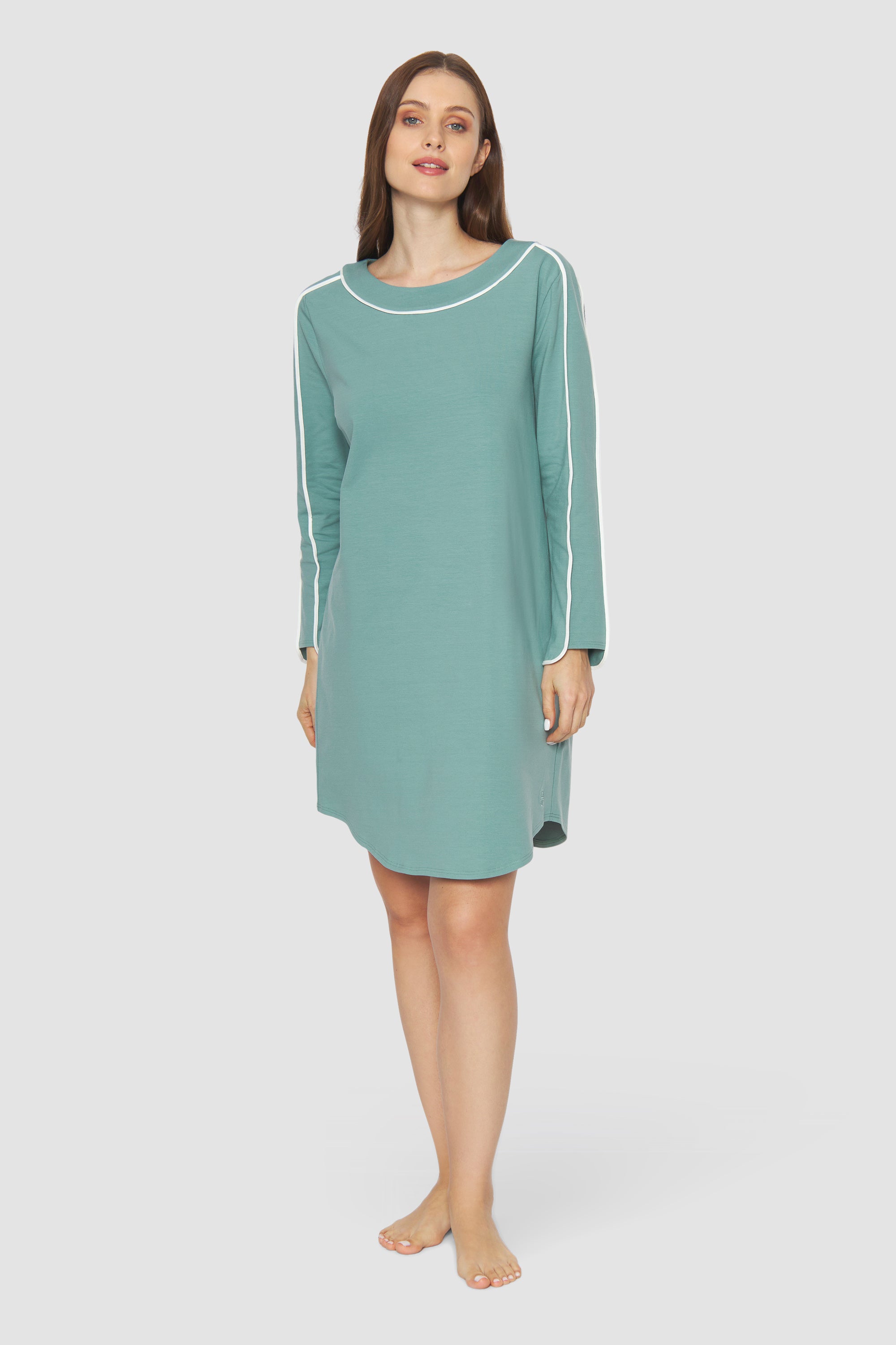 Feraud Night Dress, 1/1 Sleeve, Round Neck Pure Look (3883180) Dusty Jade