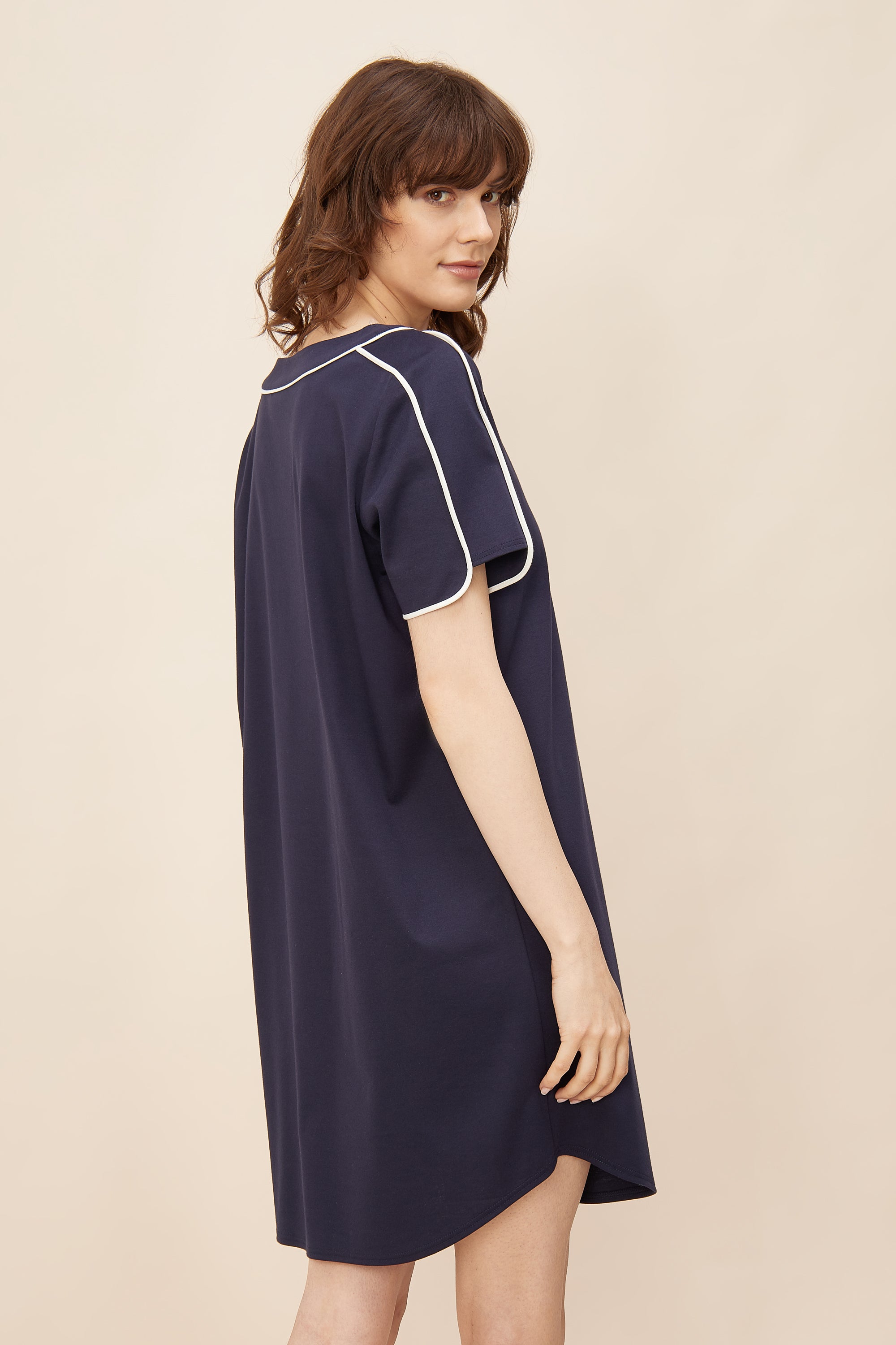 Feraud Night Dress, 1/2 Sleeve, Round Neck Pure Look (3884073) Navy
