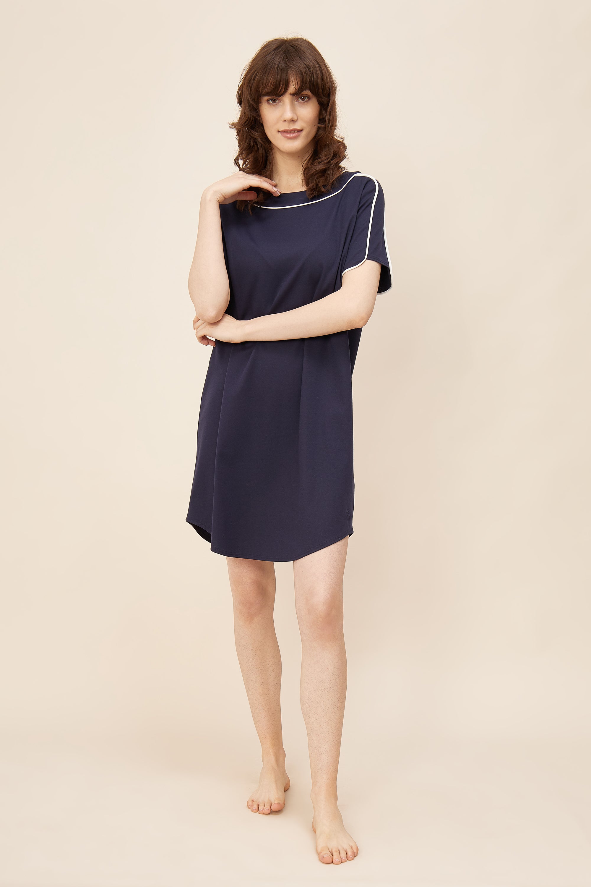 Feraud Night Dress, 1/2 Sleeve, Round Neck Pure Look (3884073) Navy