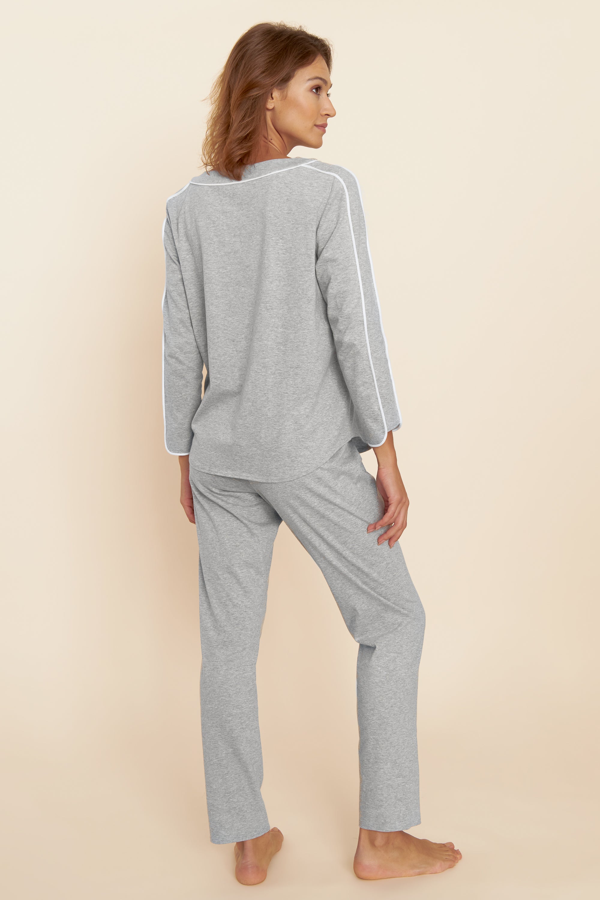 Feraud Pajama, 1/1 Sleeve, Pants 1/1, Round Neck Pu (3884074) Heather Grey