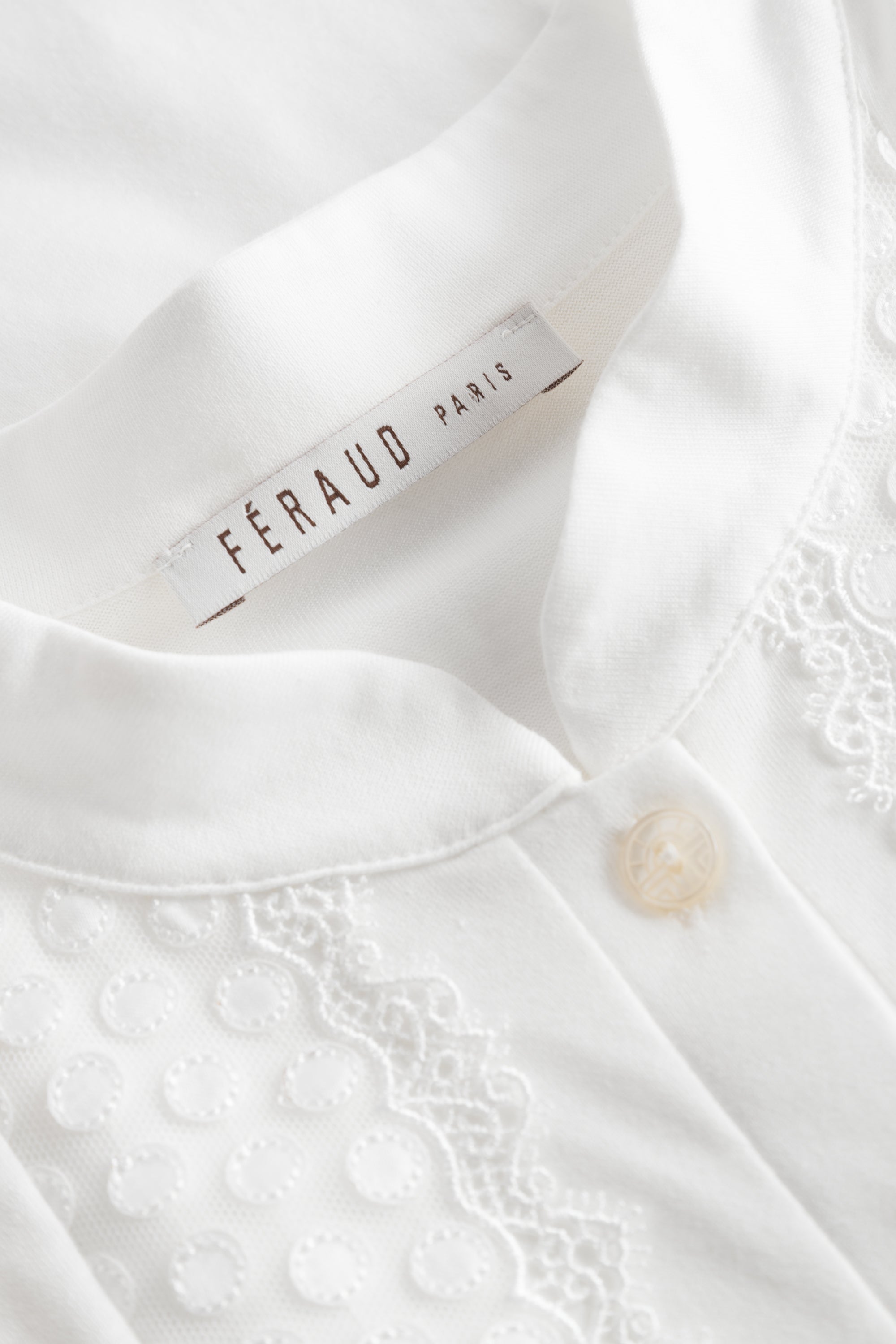 Feraud Night Dress, 1/2 Sleeve, Button Panel, Standing C (3884077) Ivory